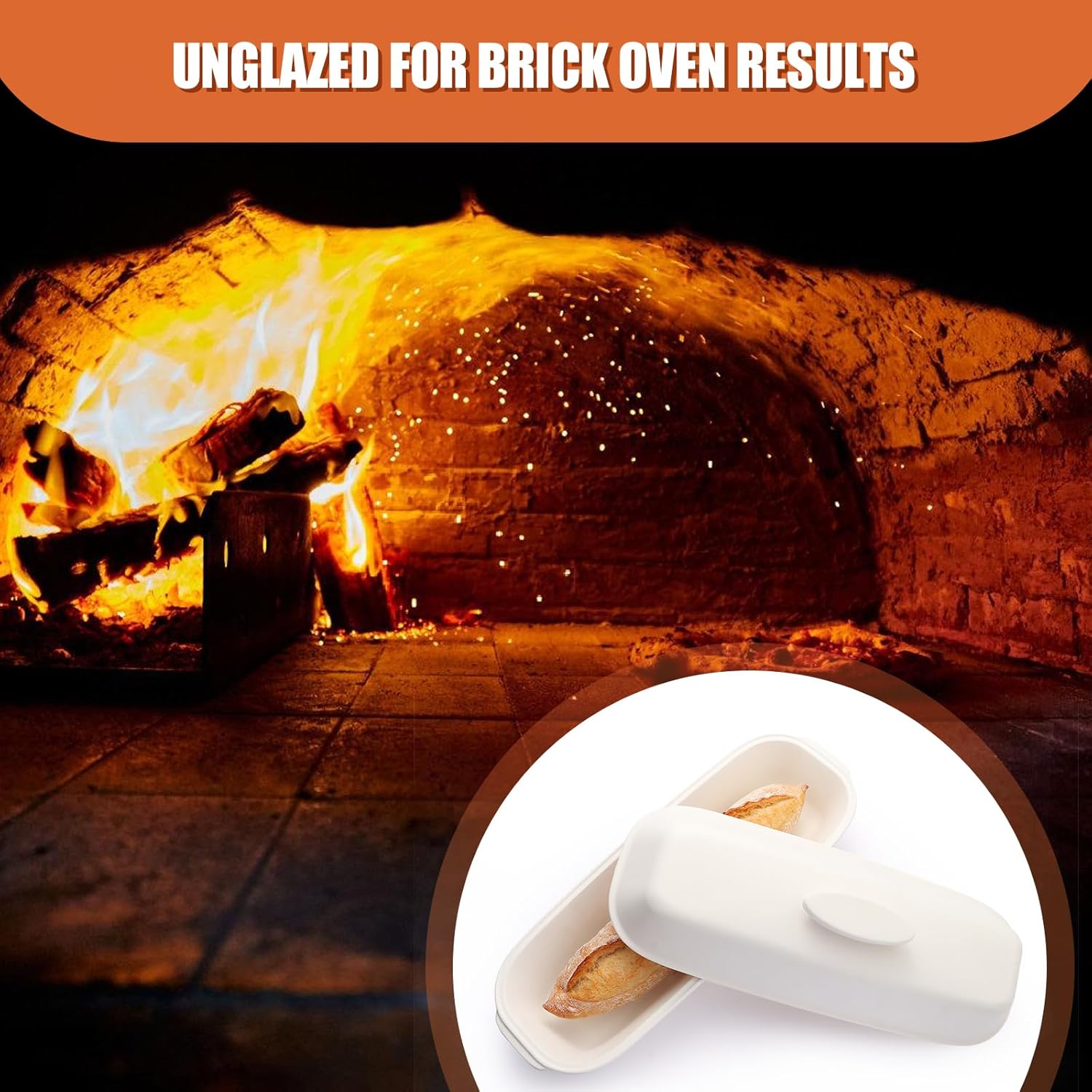 Ceramic Loaf Pans for Baking Bread,Unglazed Stoneware Bakeware for Baking Homemade Loaves, Square Bread Baker with Lid for Oven,Easy to Clean