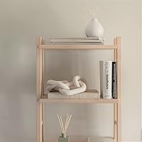 Vista 8 de Decoración de eslabones de cadena de madera, objetos decorativos de madera blanca para estantes, escultura de mesa auxiliar, accesorios de estante