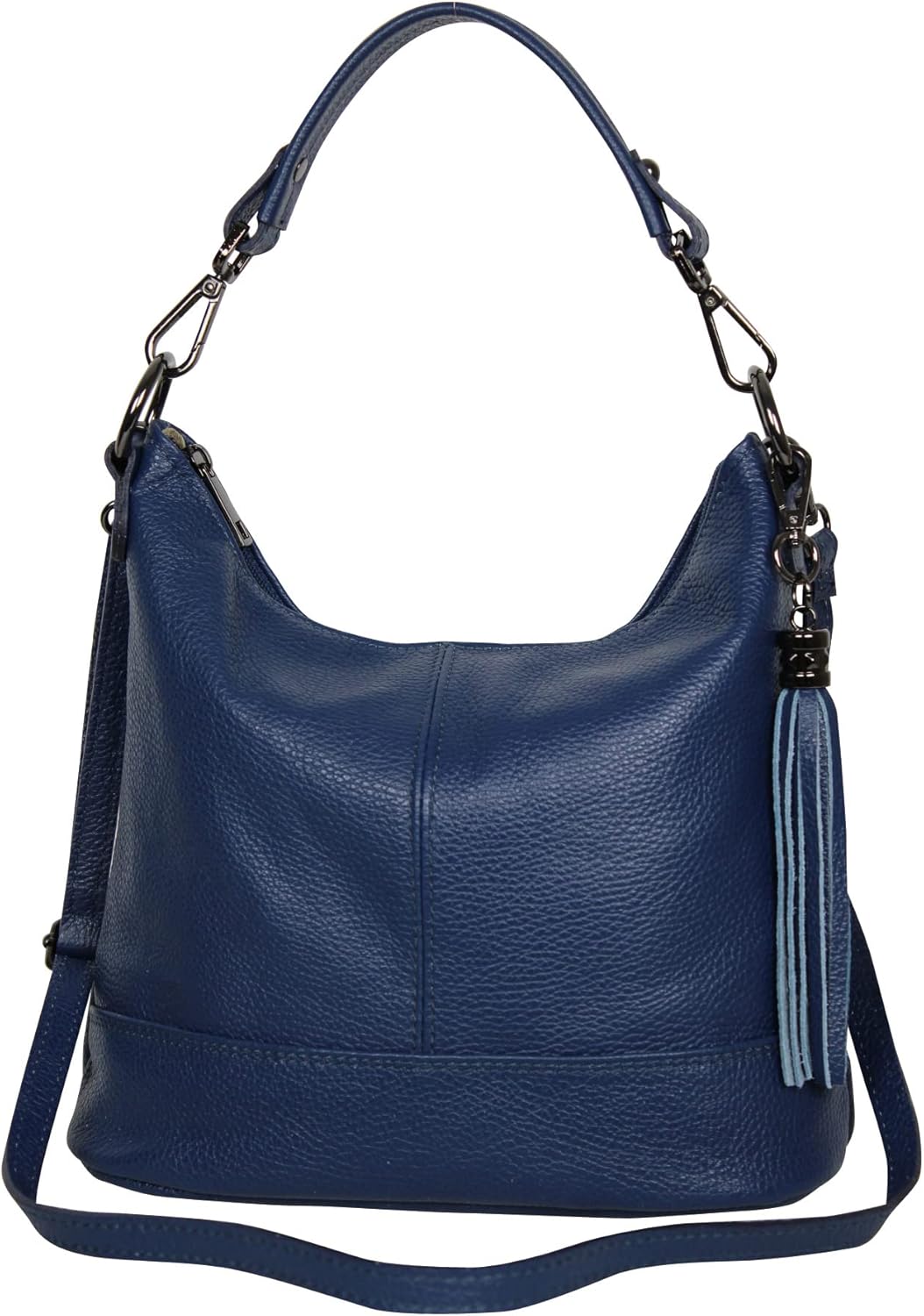 AmbraModa GLX09 schoudertas voor dames, van echt leer