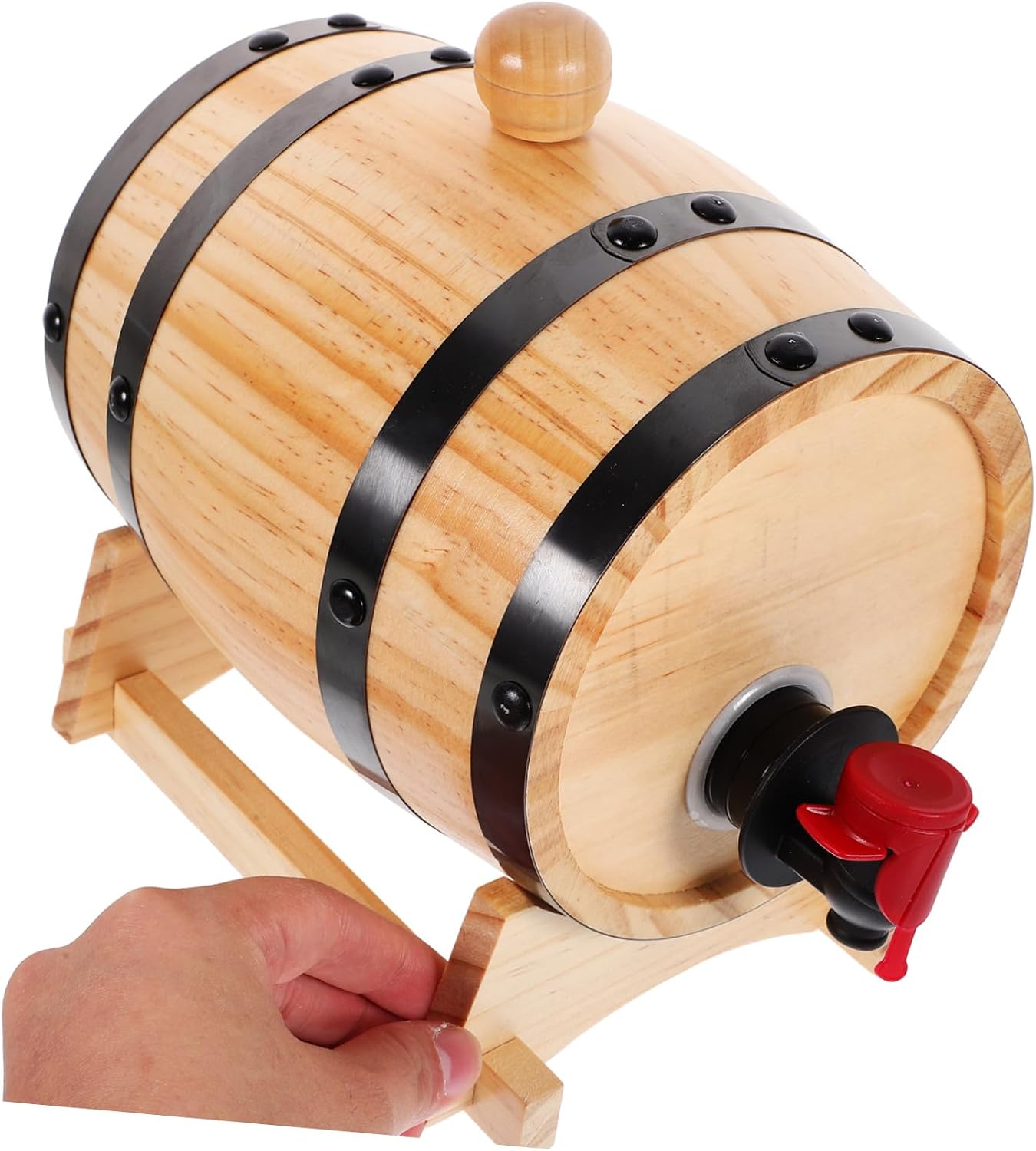 Wooden Wine Dispenser Barrel 1 L Stainless Steel Vintage Brewing for Bar