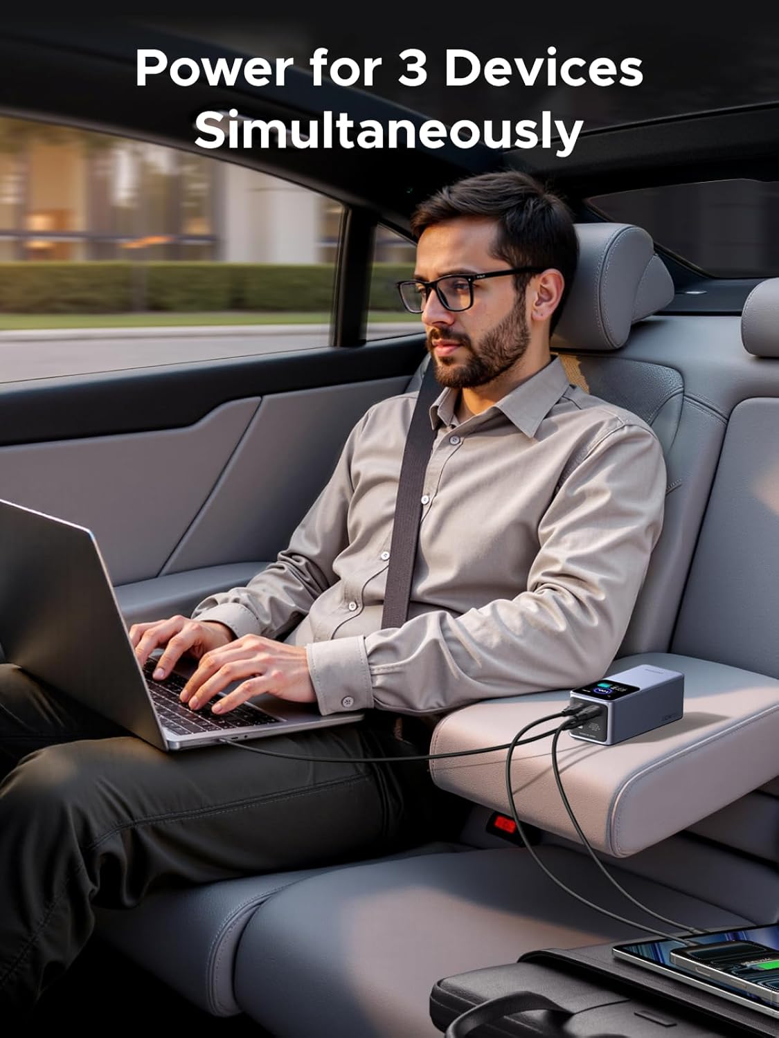 UGREEN Nexode Power Bank 20000mAh 130W Portable Charger 72Wh PD Fast Charging 3-Port USB C Battery Pack with TFT Smart Display for MacBook/iPad/iPhone 17/16/Samsung S24 and More - Image 7