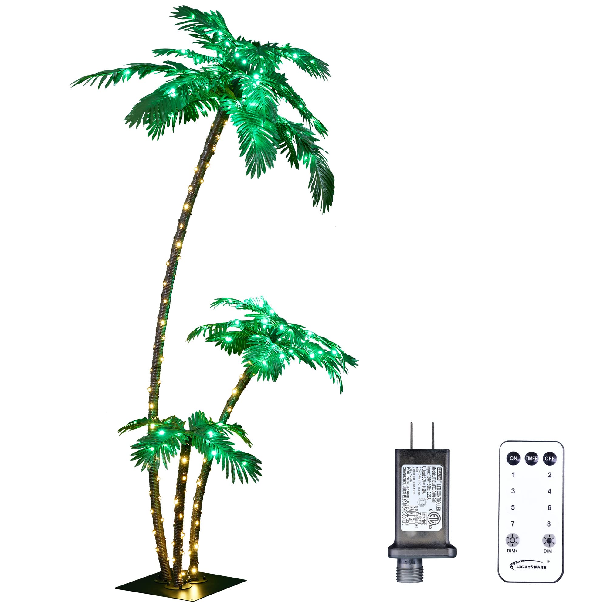 LIGHTSHARE Lighted 7FT Palm Tree