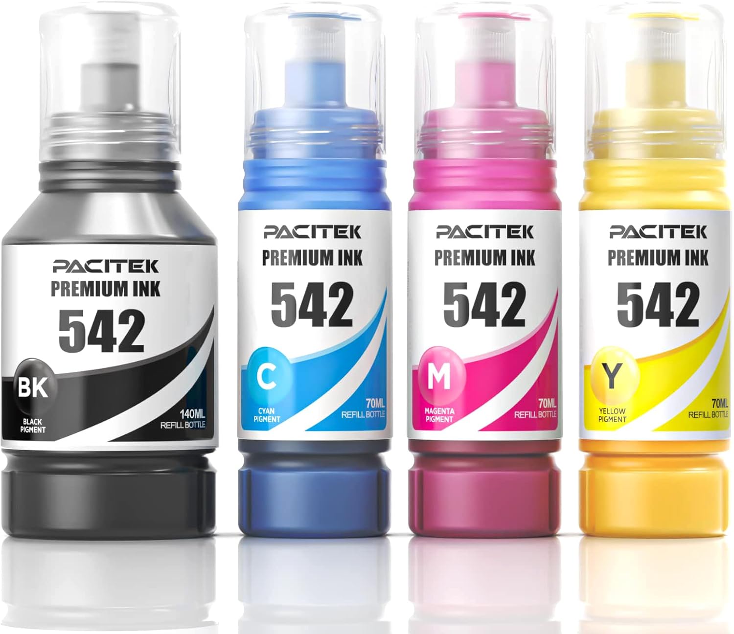 542 Ink Refill Bottles 542 Pigment Ink ET-5850 ET-5880 ET-5170 ET-16600 ET-16650 ST-C8000 Printers Replacement for 542 Ink Refill Bottles for ET-5850 ET-5880 ET-5170 ET-16600 ET-16650 ST-C8000