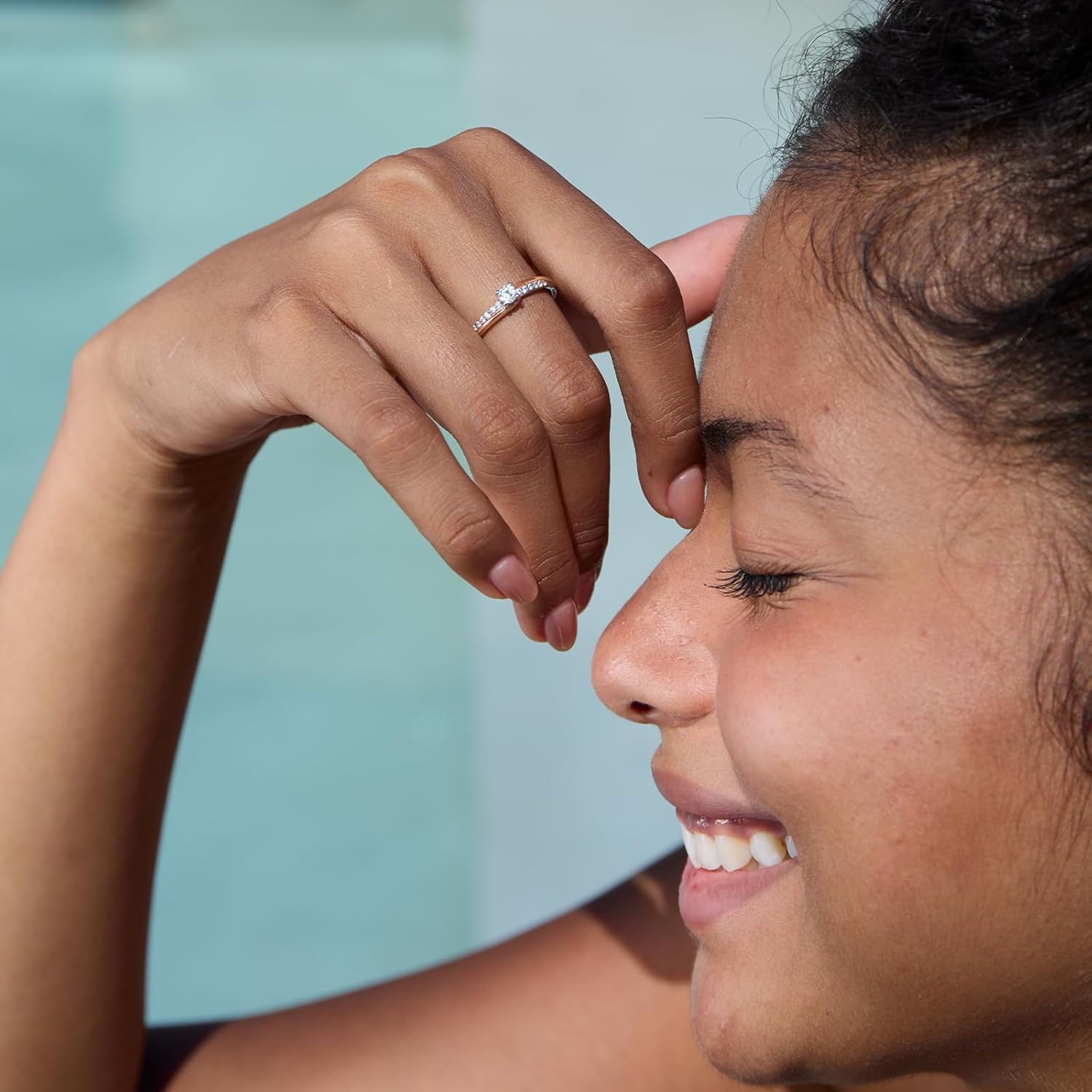 STORYJEWELLERY Promise Rings for Her, Dainty 925 Sterling Silver Rings for Women, Two Tone Rose Gold Ring, Christmas Gifts for Women - Image 3