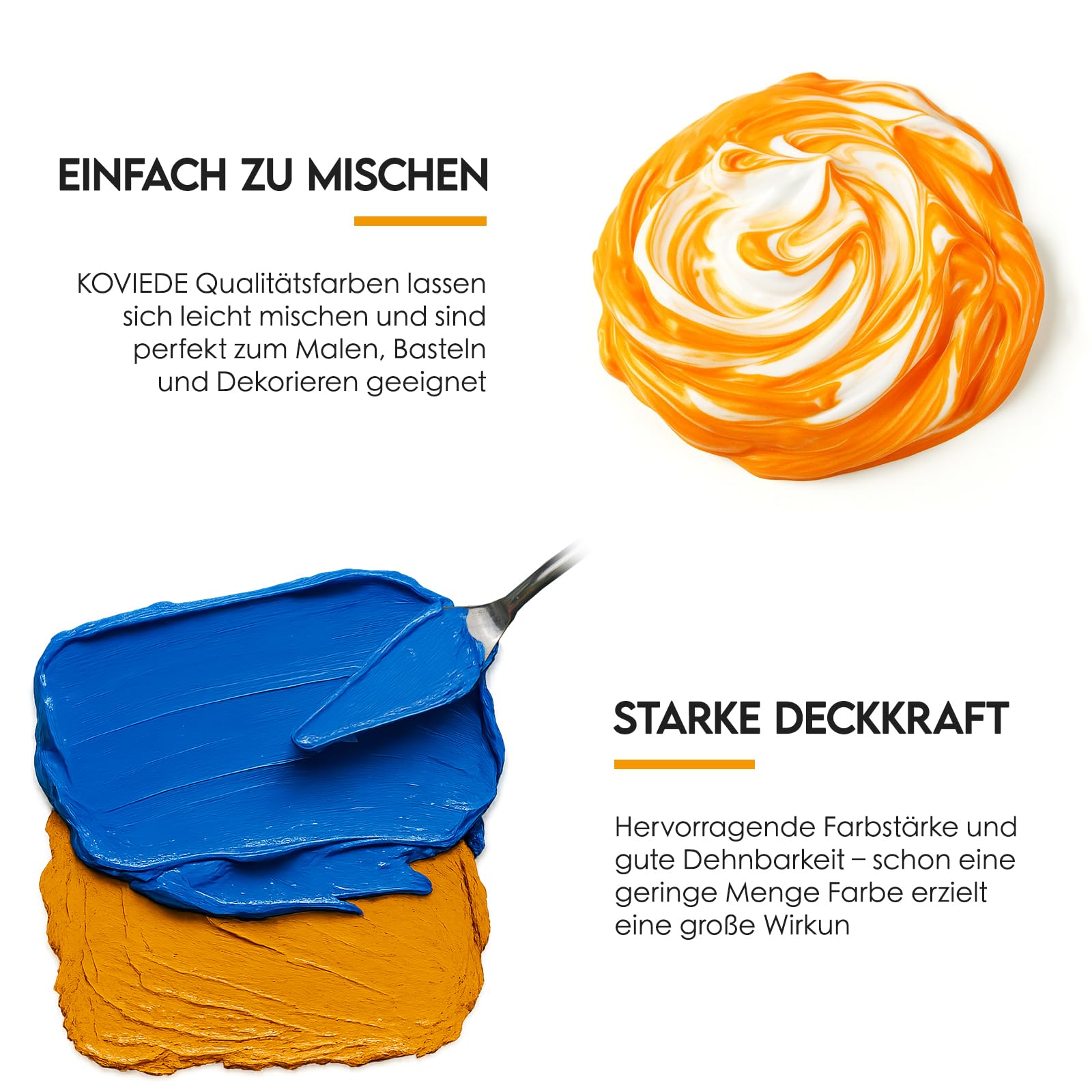 15-Farben Acrylfarben Set 15 x 500ml Große Flasche Ungiftig Wasserfest und Lichtecht Acrylfarbe für Leinwand, Holz, Stoff Stein und Bastelprojekte