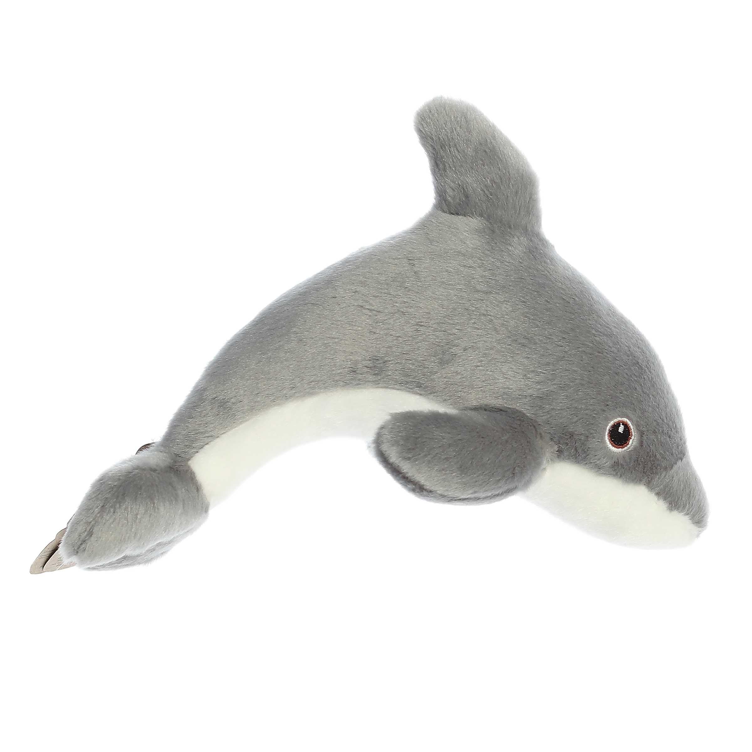 Aurora(r) Responsibly Made Eco Nation(tm) Eco Softies(tm) Dolphin Stuffed Animal - Ideal for Playtime Adventures - Perfect for Birthdays or Just Because - Grey 8 Inches - Image 4