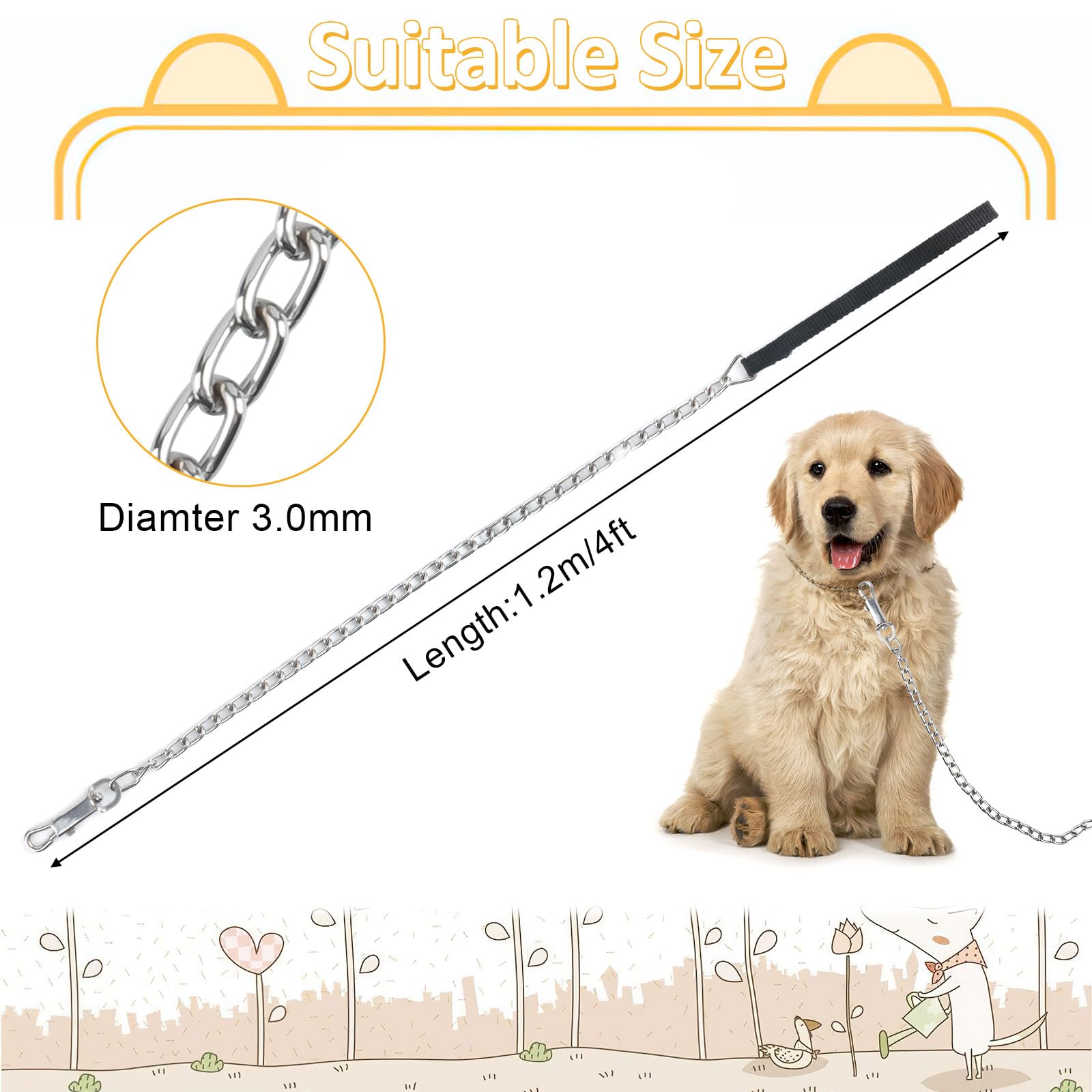 Guinzaglio Per Cani NOBBY 120 Cm - Impugnatura Morbida, 15 Mm, Colore Beige, Regolabile - Foto 9