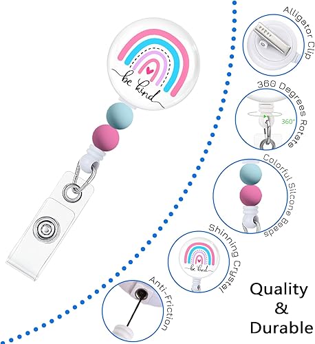 Vista 166 de Immaturus Carrete retráctil con cuentas, lindo y divertido soporte para tarjetas de identificación retráctiles, clips de insignia, llavero para Nave