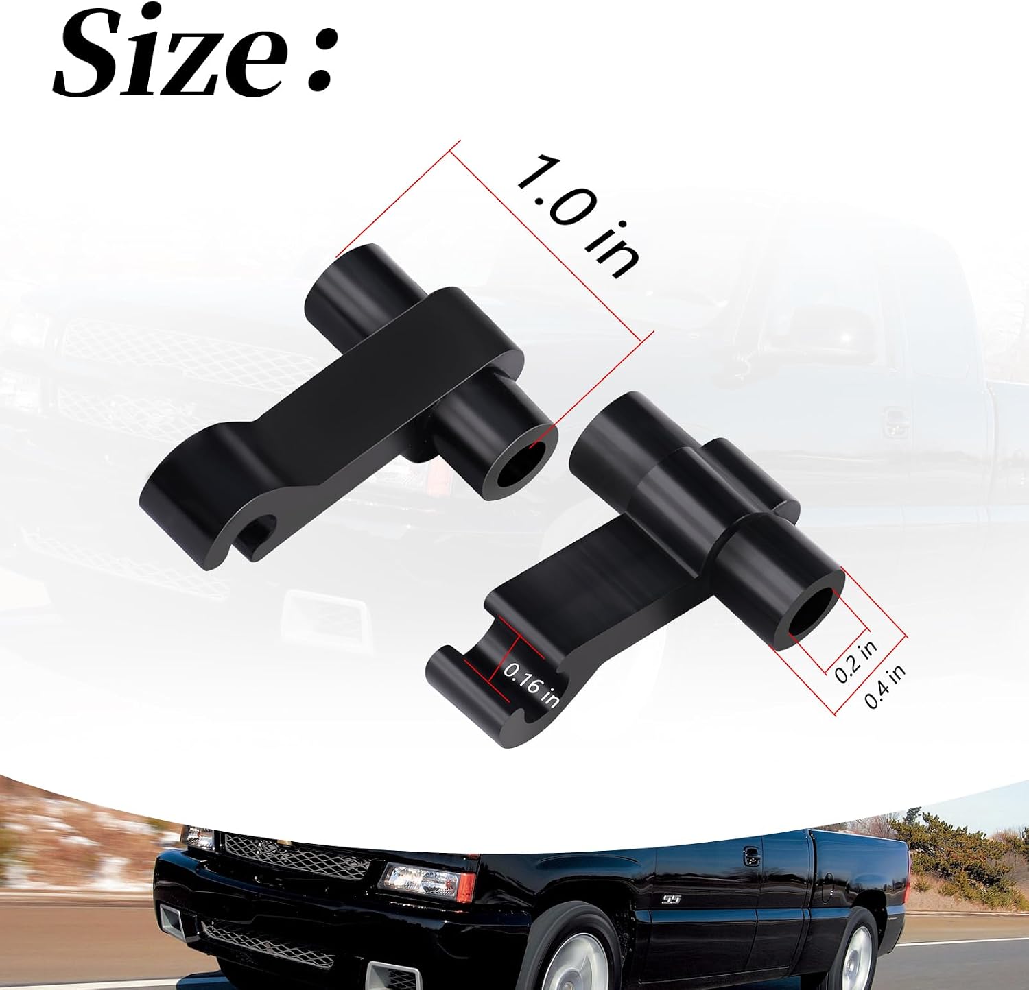 Extended Vent Window Latch Links/Wind Noise Fix Kits Compatible with 2000-2007 Chevy / GMC - Wind Noise Fix Link for Rear Vent Windows(Fit passenger side both left and right windows)