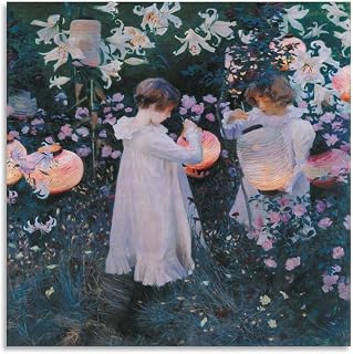 John Singer Sargent Carnation World Famous Painting Poster Home Decor Poster Wall Art Hanging Picture Print Bedroom Decorative Painting Posters Room Aesthetic 12x12inch(30x30cm)