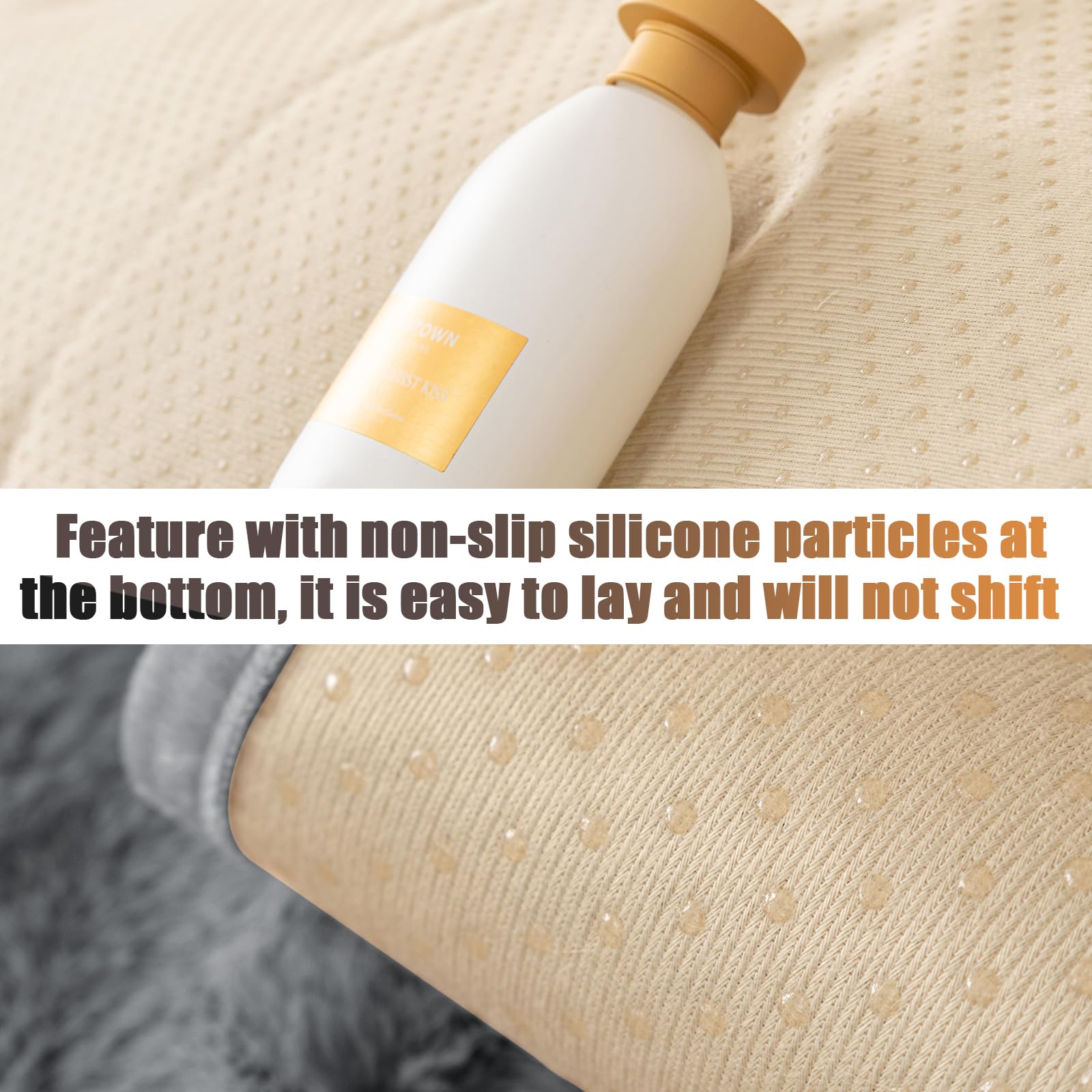 Topchances Soft Plush Sofa Cover - New Non-Slip Sofa Covers 1 2 3 Seater, Rabbit Faux Fur Couch Covers, Fluffy Couch Cover, Sofa Cover L Shape Furniture Protector for Living Room (Dark Grey, 70x180) — view 9