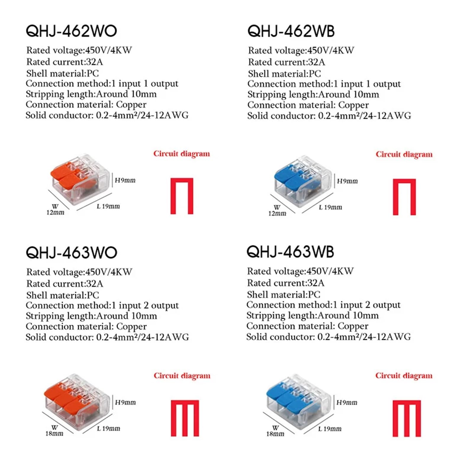 Złącza kablowe Mini szybkozłączka Uniwersalne kompaktowe złącze elektryczne do przewodów wtykowych 4 mm2 6 mm2 Przezroczyste(663WO,100PCS)