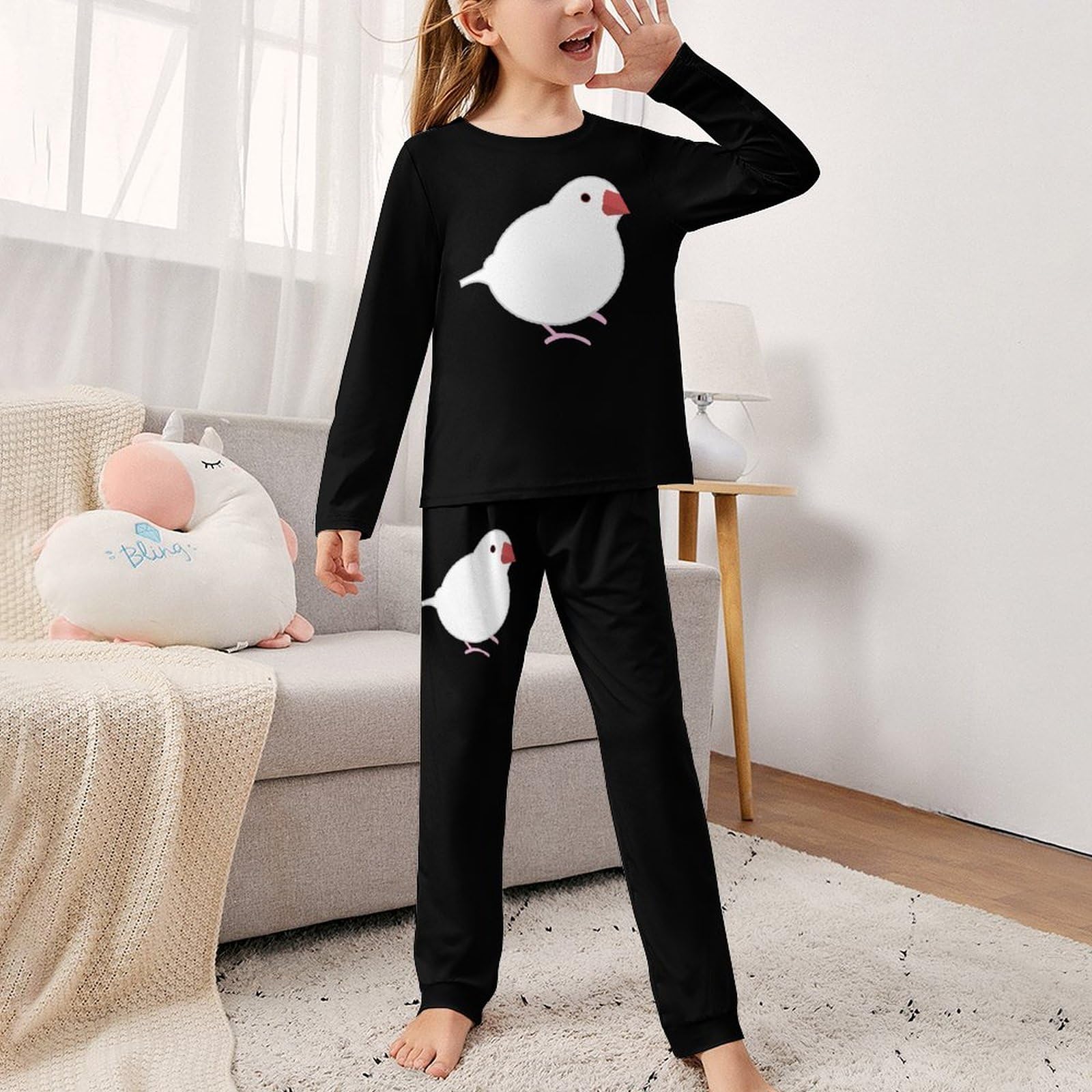 Amazon.co.jp: 1匹のシロブンチョウ 白文鳥 アニメ パジャマ キッズ