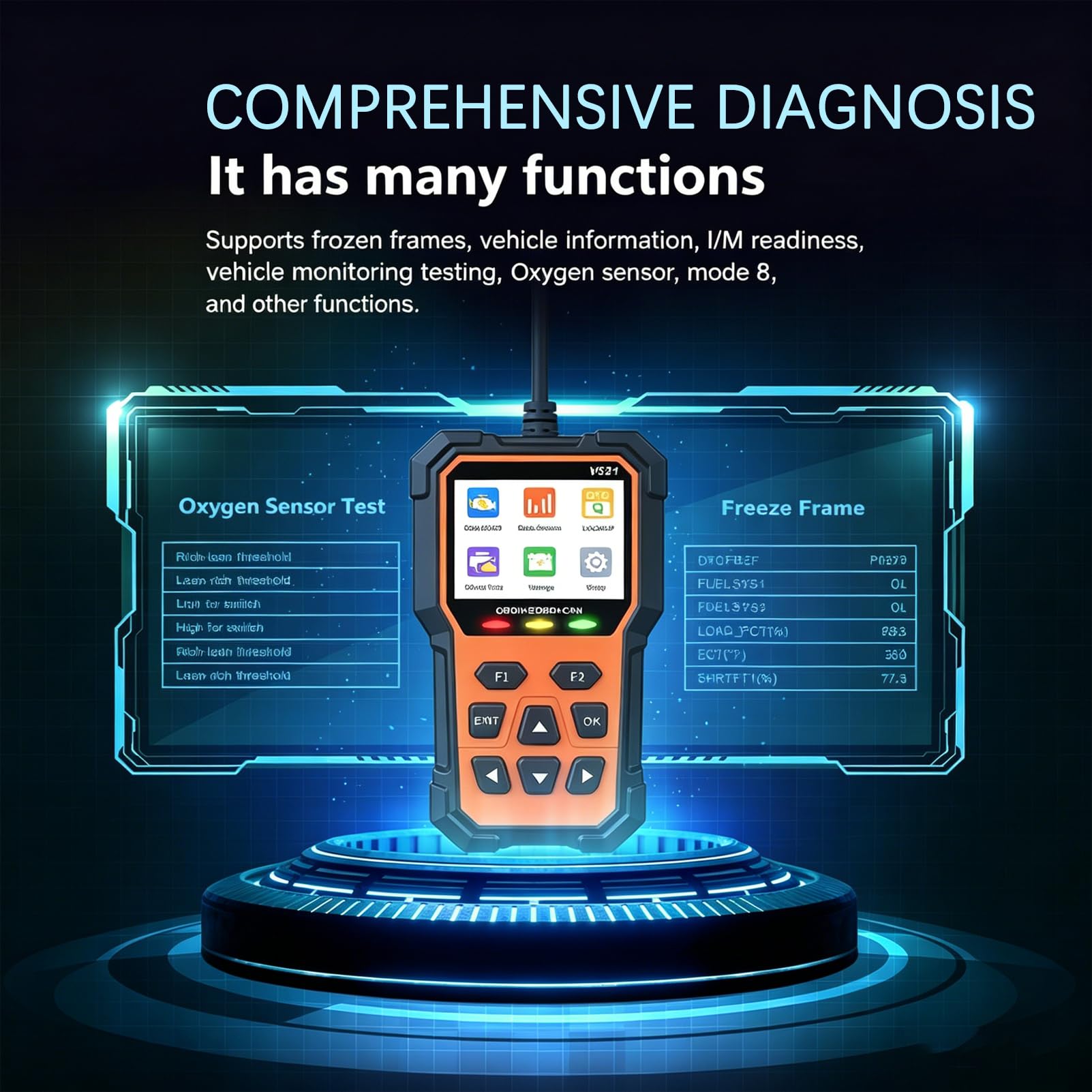 Samochodowy Skaner Obd2, Czytnik Kodów Usterek Samochodu V521 Z Gotowością I/m, Tryb 6 I 8 - Samochód, Skaner Diagnostyczny Obdii, Akcesoria Do Czytników Kodów, Test Evap Dla Wszystkich Samochodów