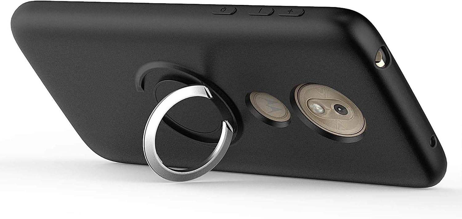 ZIZO Revolve Series 2019 Motorola Moto G7 Play Case | Built-in Ring Holder, Kickstand, Ultra Thin Design Magnetic Mount Compatible (Magnetic Black)