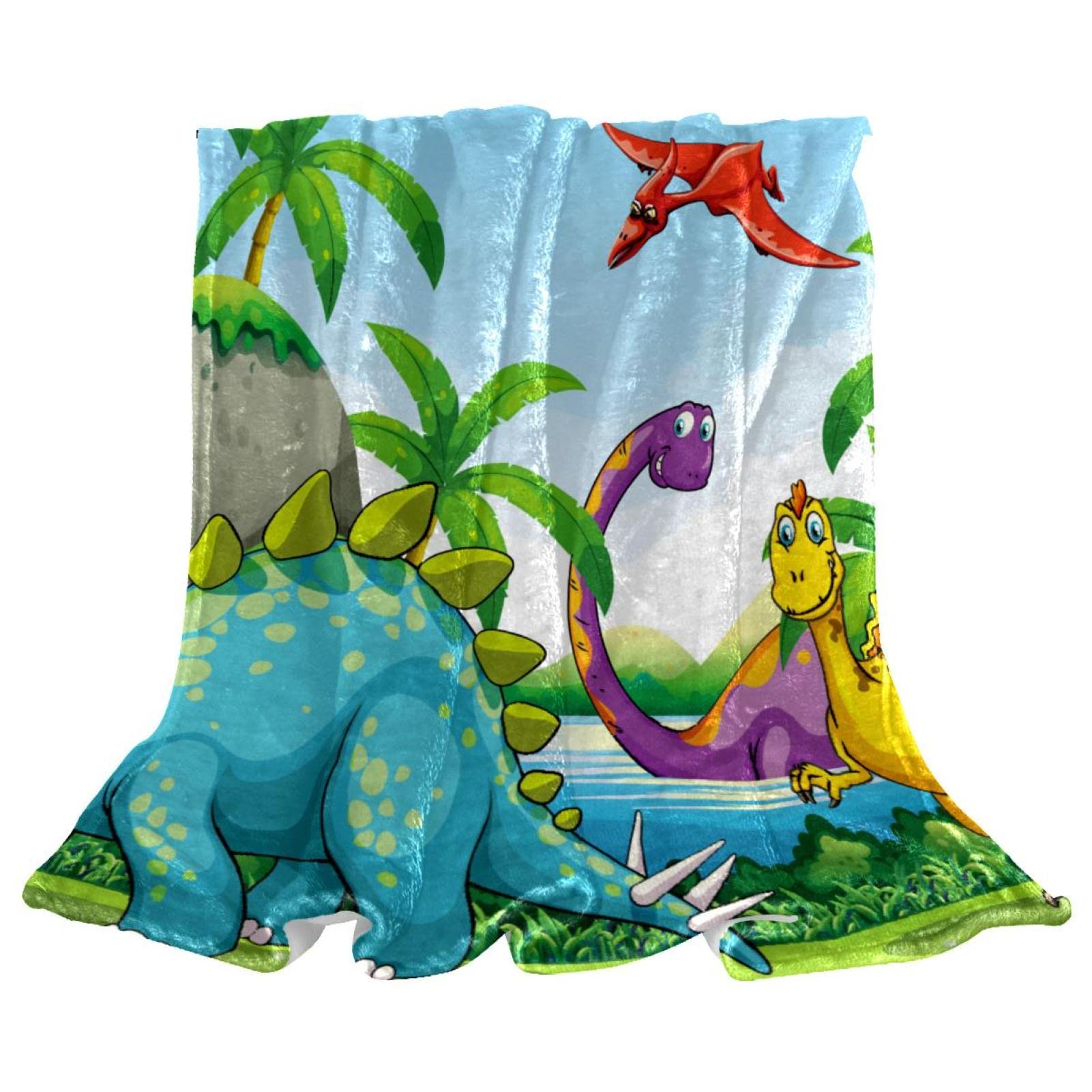 Couvre-lit dinosaure pour garçons et filles couverture douce et moelleuse