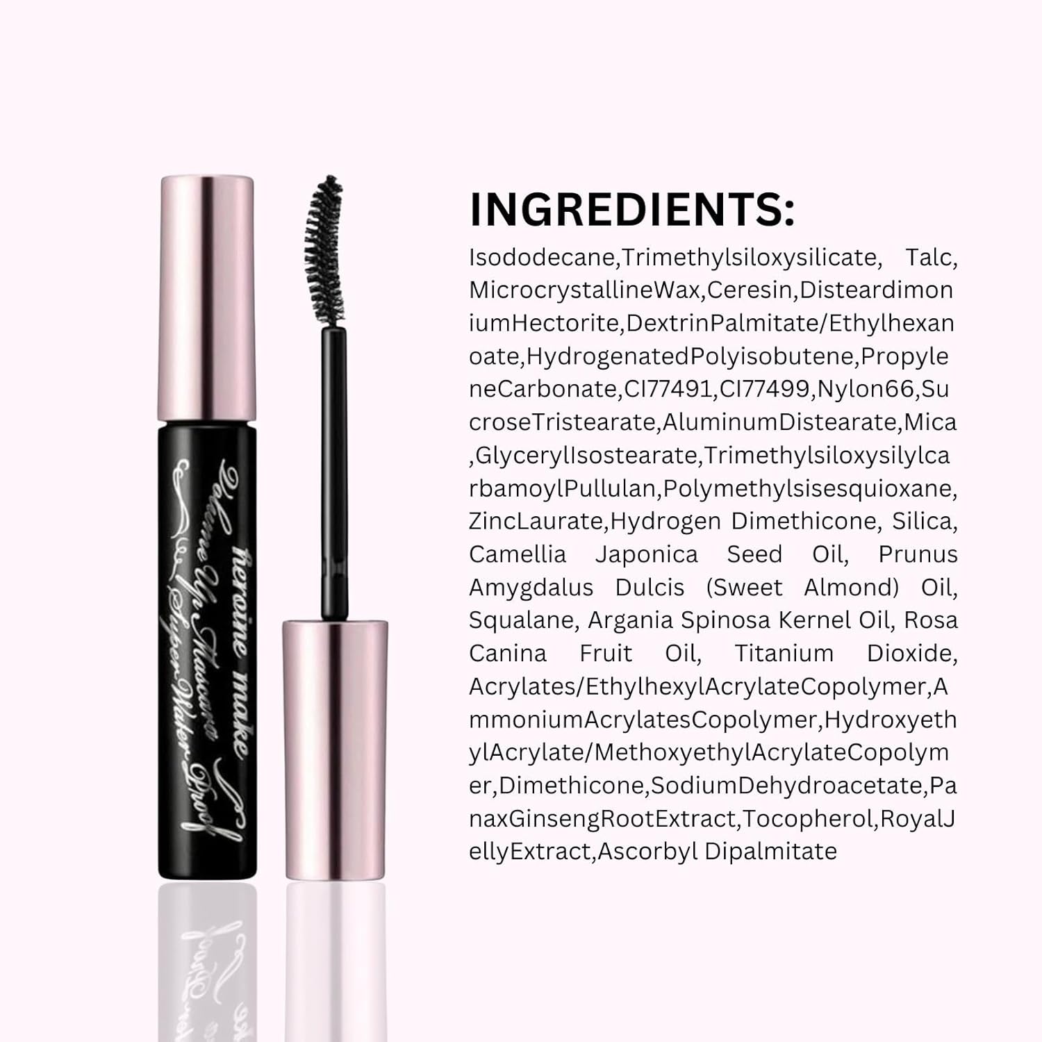 HEROINE MAKE by KISSME Volumizing Mascara Waterproof & Curvy Brush for Eye Makeup | Waterproof Mascara Volume & Length by Defining Fiber for Long-lasting Natural Eyelash Look, from Japan, Black, 3 EA
