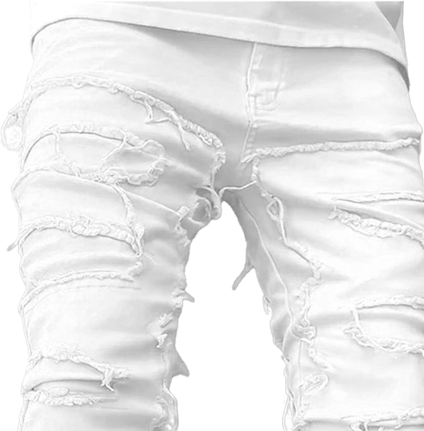 Maiyifu-GJ Men's Ripped Distressed Biker Jeans Slim Fit Straight Leg Denim Pants Fashion Stretch Skinny Jeans for Men