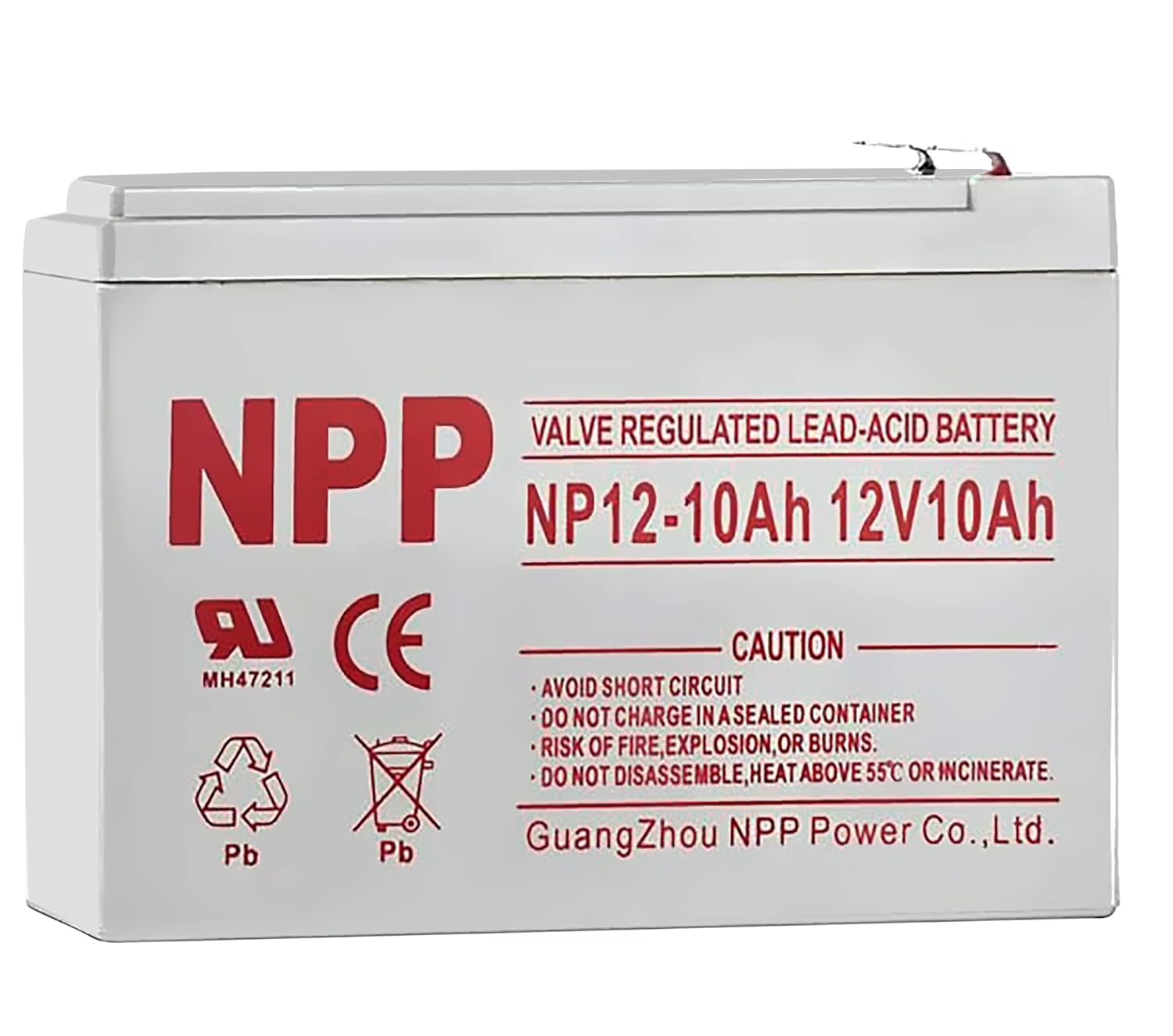 NPP 12V 10Ah Rechargeable Battery NP12-10Ah F2 AGM SLA Batteries Replacement for Pride Mobility GoGo Scooter BP12-12 UB12100-S
