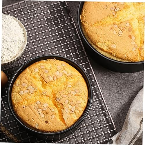 Miniatura 3 de Kichvoe Molde redondo de acero inoxidable, negro, 12 pulgadas