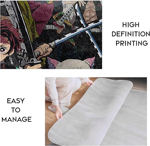 Miniatura 6 de Alfombra de área de anime de dibujos animados, moderna y popular, alfombra de anime, decoración de habitación para niños, adolescentes, dormitorio,