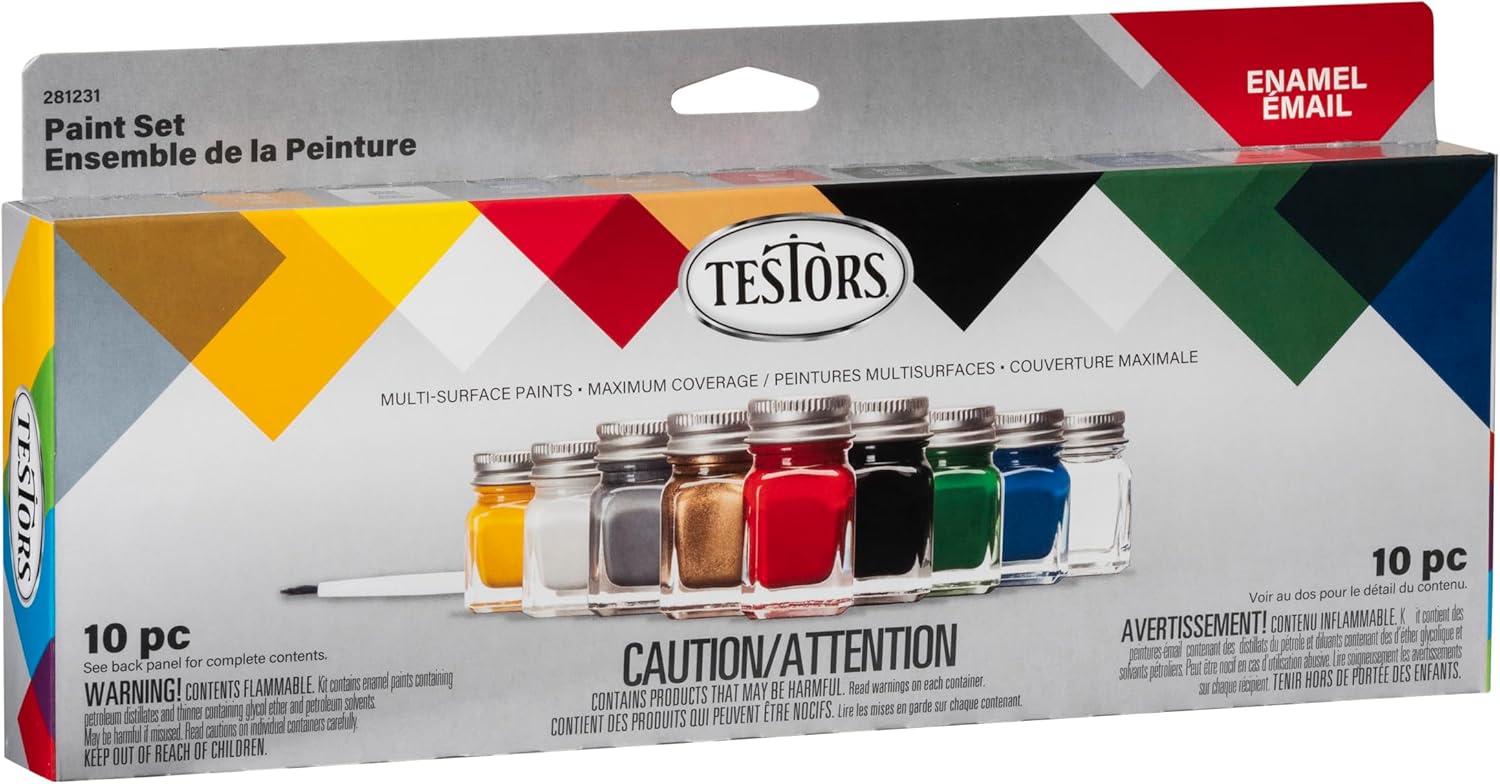 Testors 281231 Enamel Paint Set, 10 Piece Set