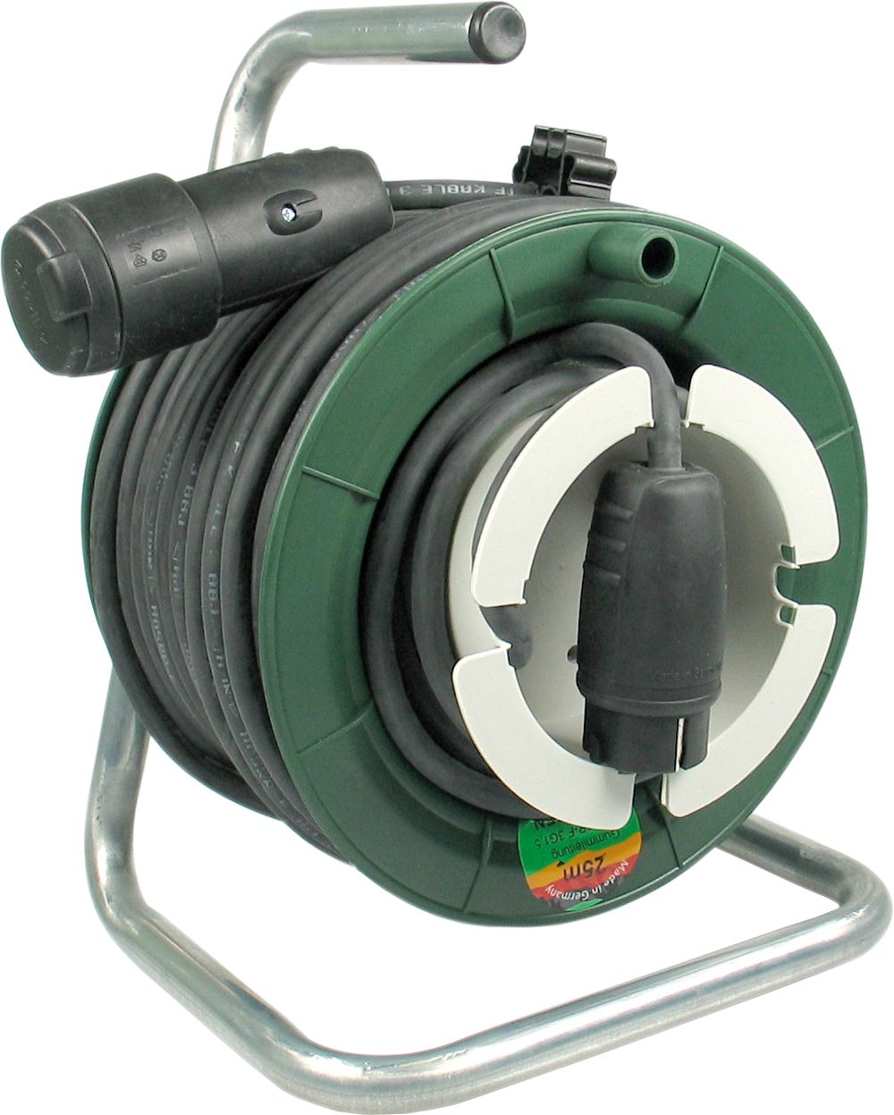 REV Ritter 00885431 - Avvolgicavo industriale compatto, 25 m, colore: Verde