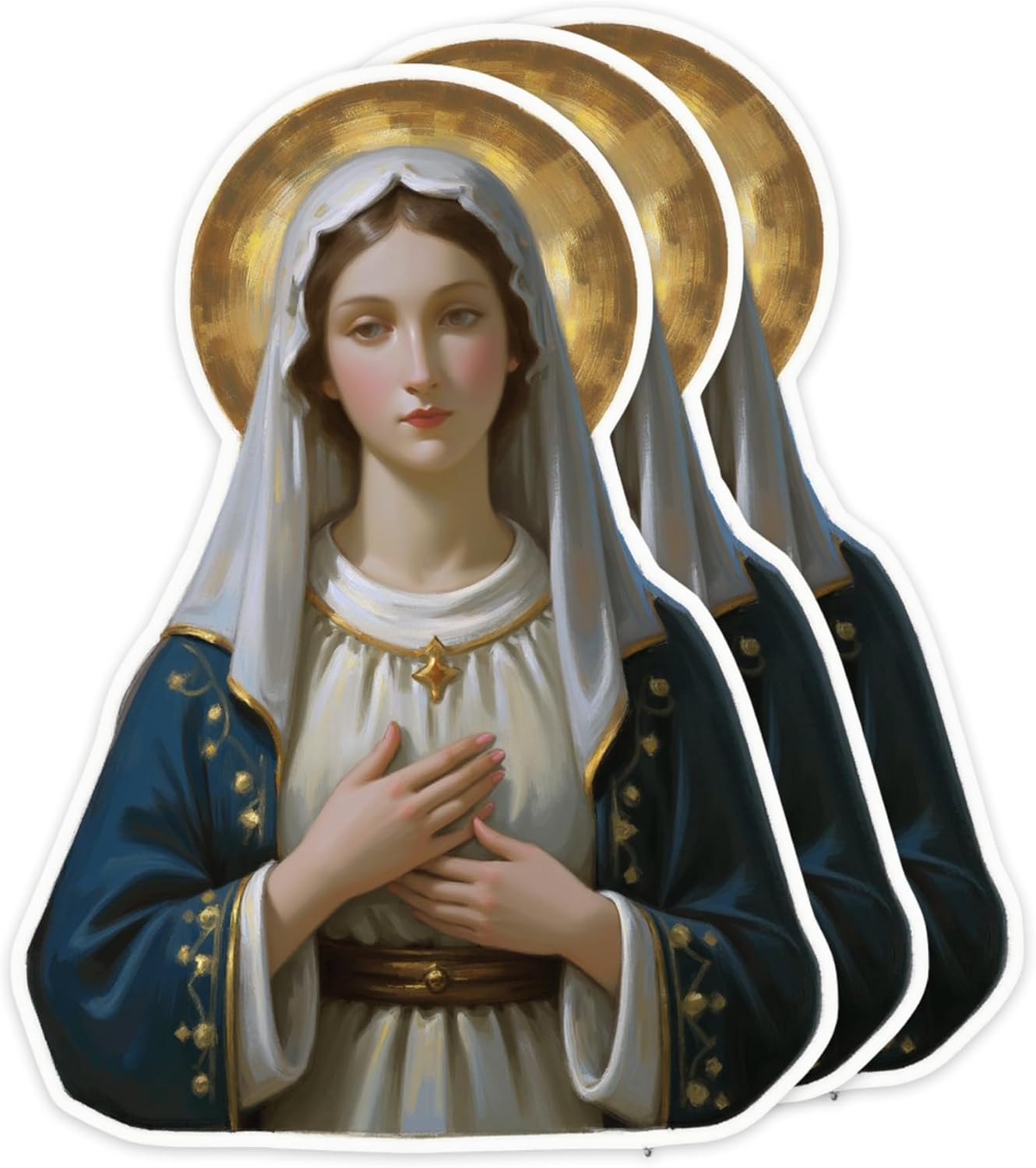 3Pcs Virgin Mary Stickers Catholic Faith Stickers Gifts for Women Men Bible Journaling Waterproof Christian Vinyl Decal for Water Bottle Laptop Phone Case Tumbler Skateboard Bible Journaling