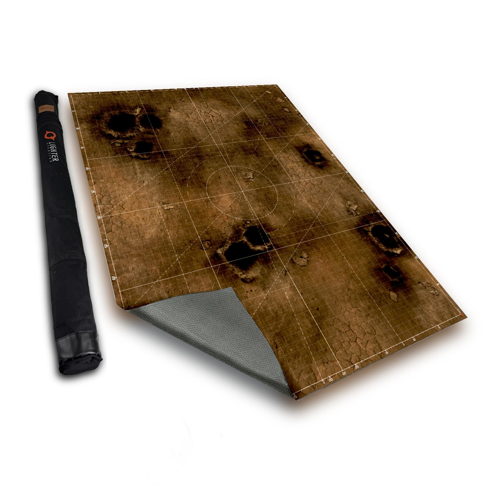 Lighter Creative 44'' x 60'' Battle Mat Gridded War-Gaming Mat for WH40K 11th Edition - Made of Synthetic Leather, 1.2mm Thicknes (Doomsday Barrens)