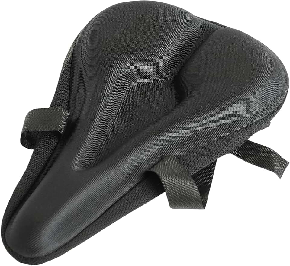 Samos® Sillin Cubre Bicicleta Gel, Asiento Cojin, Funda Sillín Acolchado y Comodo, Estatica Gel para Bicicleta MTB y Spinning, Accesorios para Bici, Confortable para Bici Estática