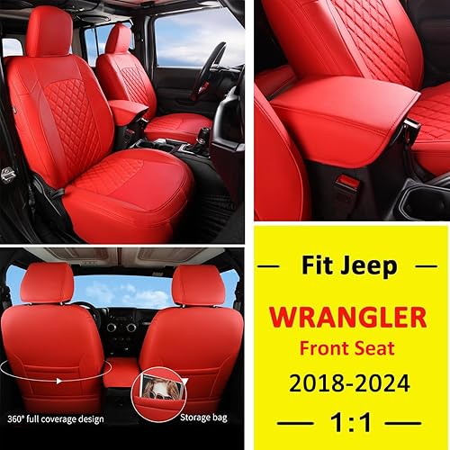 Miniatura 2 de GIANT PANDA Fundas personalizadas para asiento delantero de automóvil para Jeep Wrangler 24 puertas JL Sahara Sport Rubicon Unlimited Willys 4xe