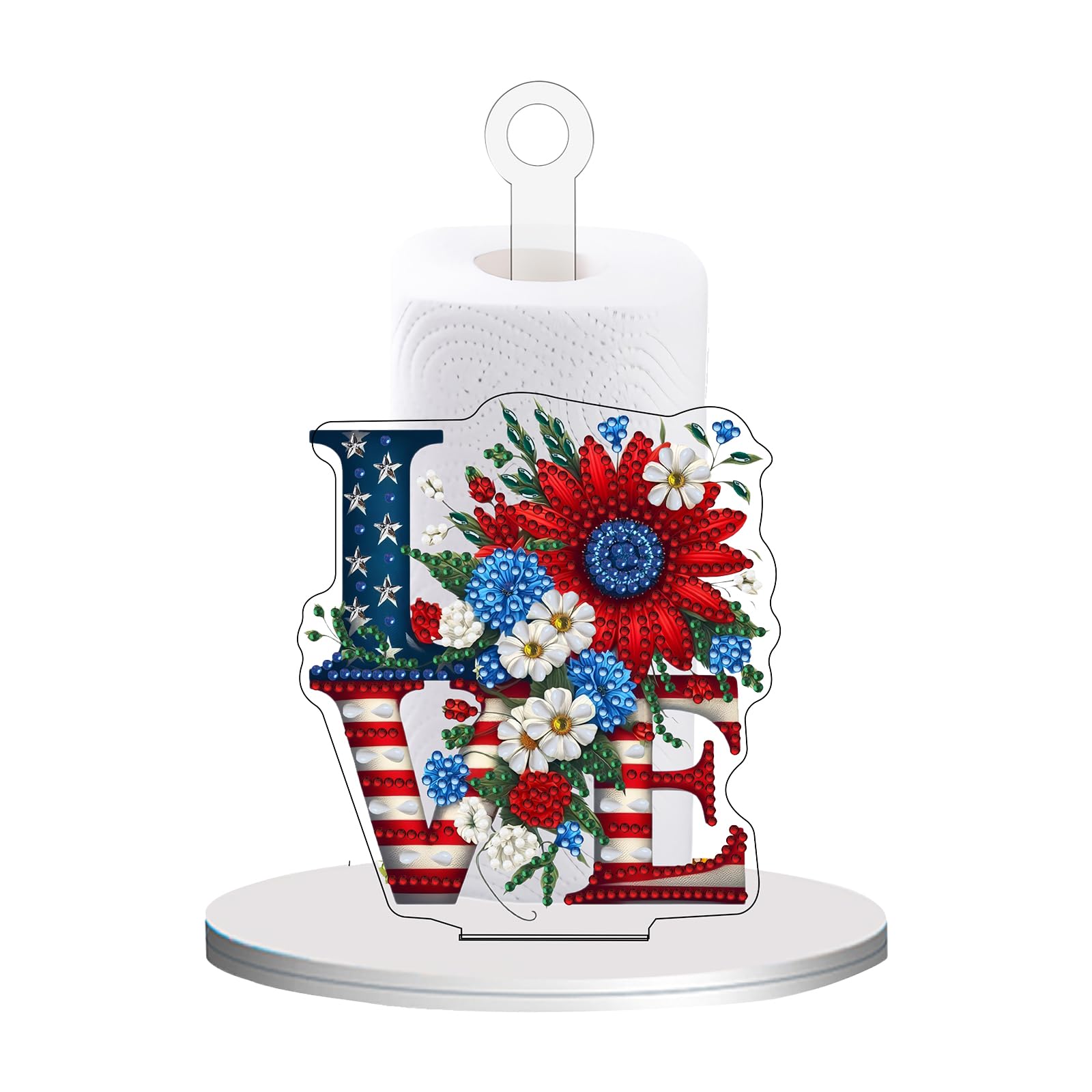 POETRYDRAW Love Floral Resin Diamond Art Tissue Holder 10.24x5.12 Inch