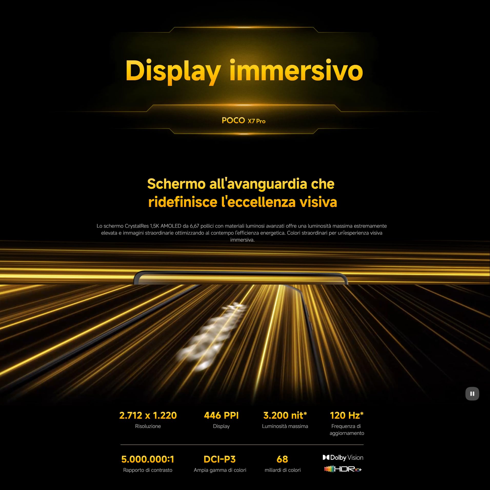 XIAOMI POCO X7 Pro (smartphone), 12+512GB, Nero, funzioni AI | 50MP camera principale con OIS, batteria da 6.000mAh (typ) con ricarica HyperCharge da 90W, IP68
