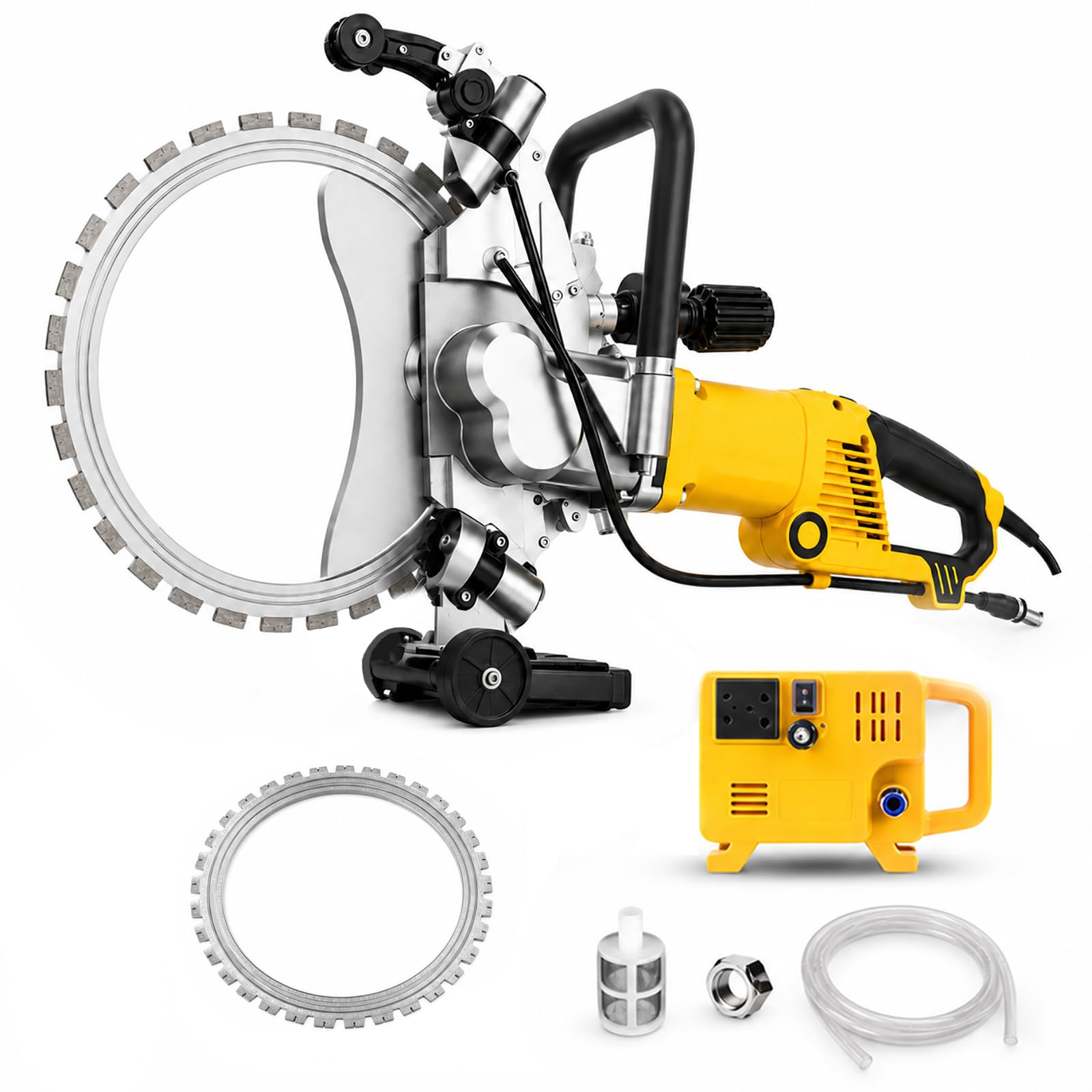 HCAUYNN 5000W Electric Concrete Saw, Deep Cut Ring Saw with Wet Cutting and Diamond Blade | For Concrete Walls Brick and Stone AC8600