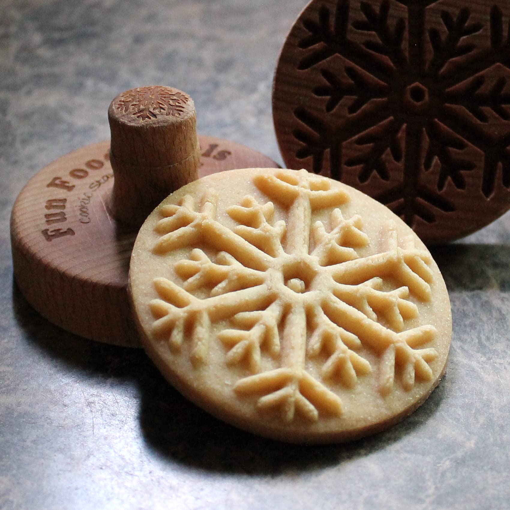 Sello de galletas de madera, 2.5 pulgadas (copo de nieve 3 CS-062)