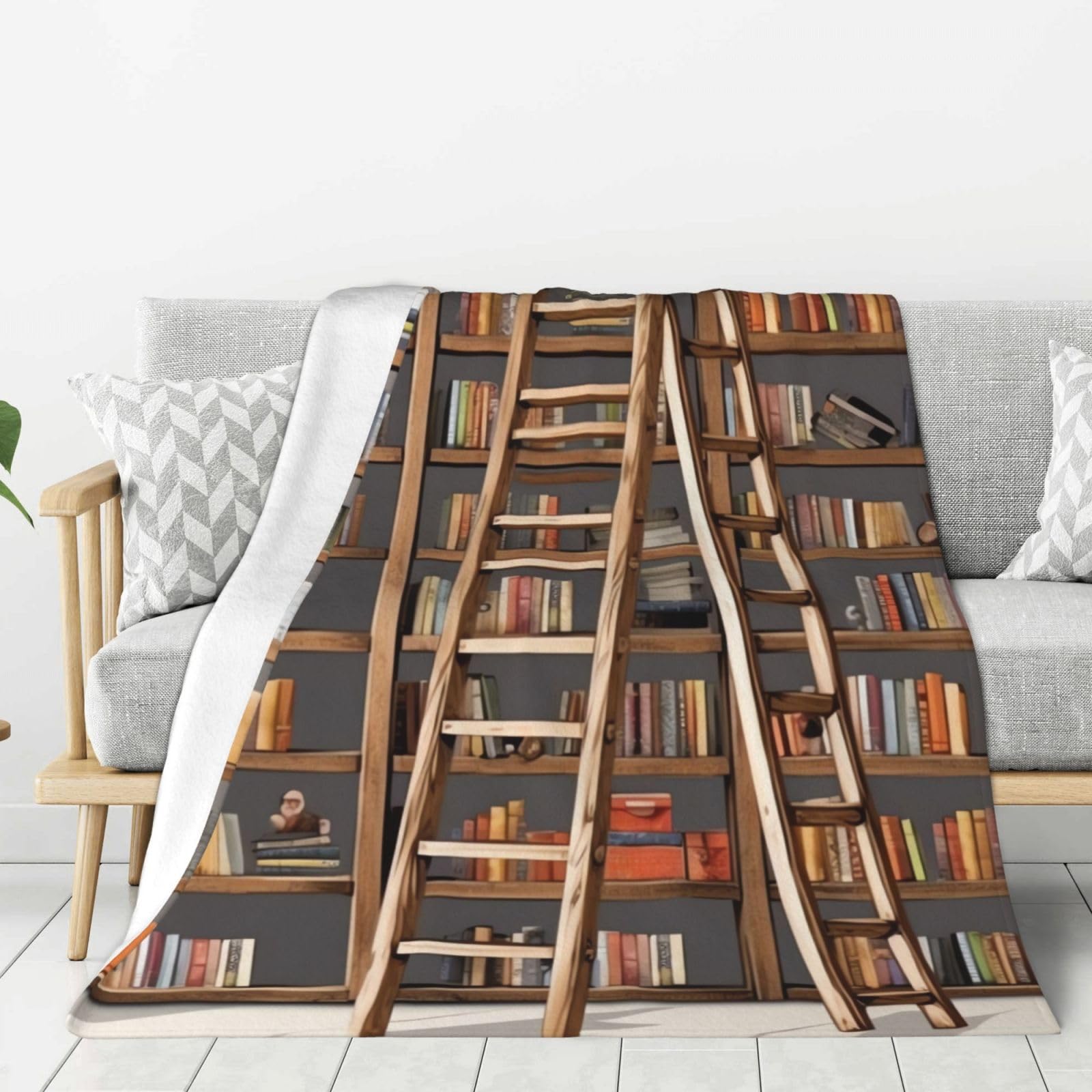 Couverture flanelle bibliothèque 203x152 cm plaid plaid lit et canapé
