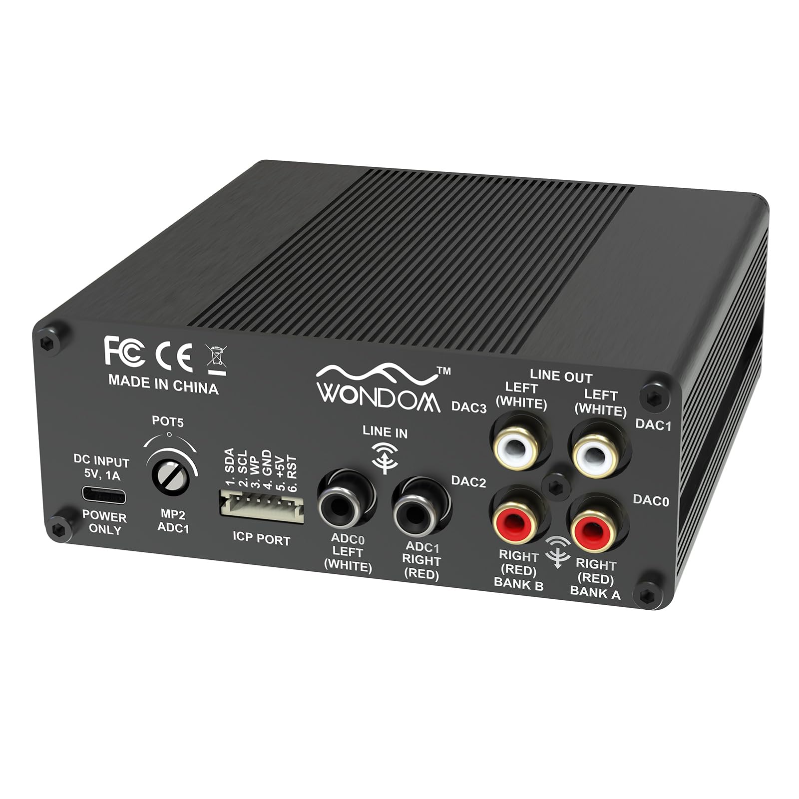 ADAU1701 2.1 4.0 DSP Procesamiento de señal Digital Preamplificador Crossover 5.1 cm 4-out Tone Board con Ajuste de Volumen de Graves Agudos, Soporte Sigmastudio