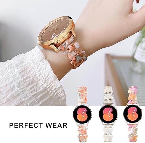 Miniatura 4 de Abanen Correa de reloj de resina de 0.787 pulgadas para Samsung Galaxy Watch 6 de 1.575 pulgadas1.732 pulgadas, correa de mariposa translúcida de