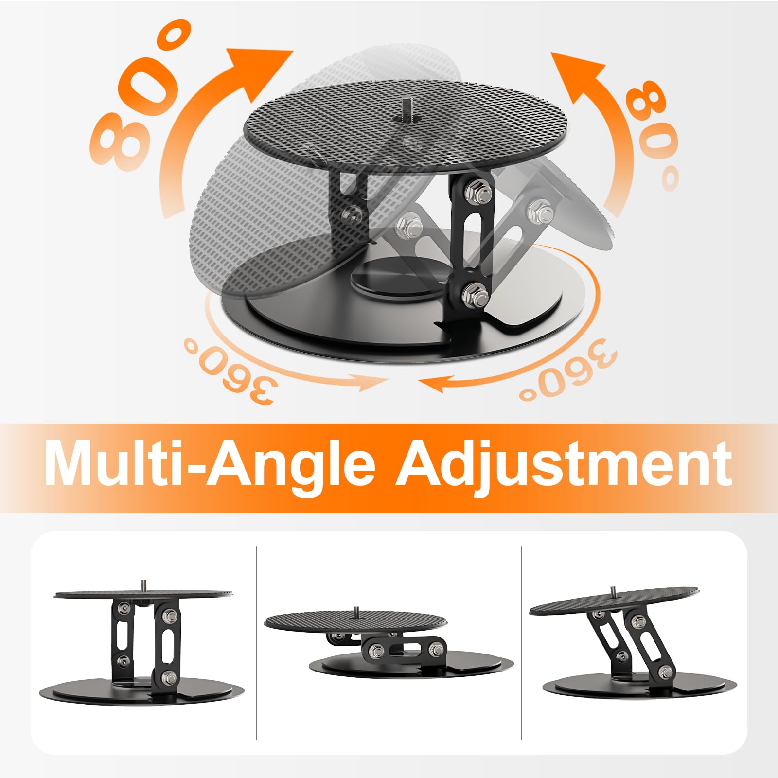 Beamer Tischständer, 360° Drehbare Projektor Tischhalterung mit 1/4 Gewinde, Desktop Projektor Ständer for Heimkino, Spielzimmer, Büro, Schwarz