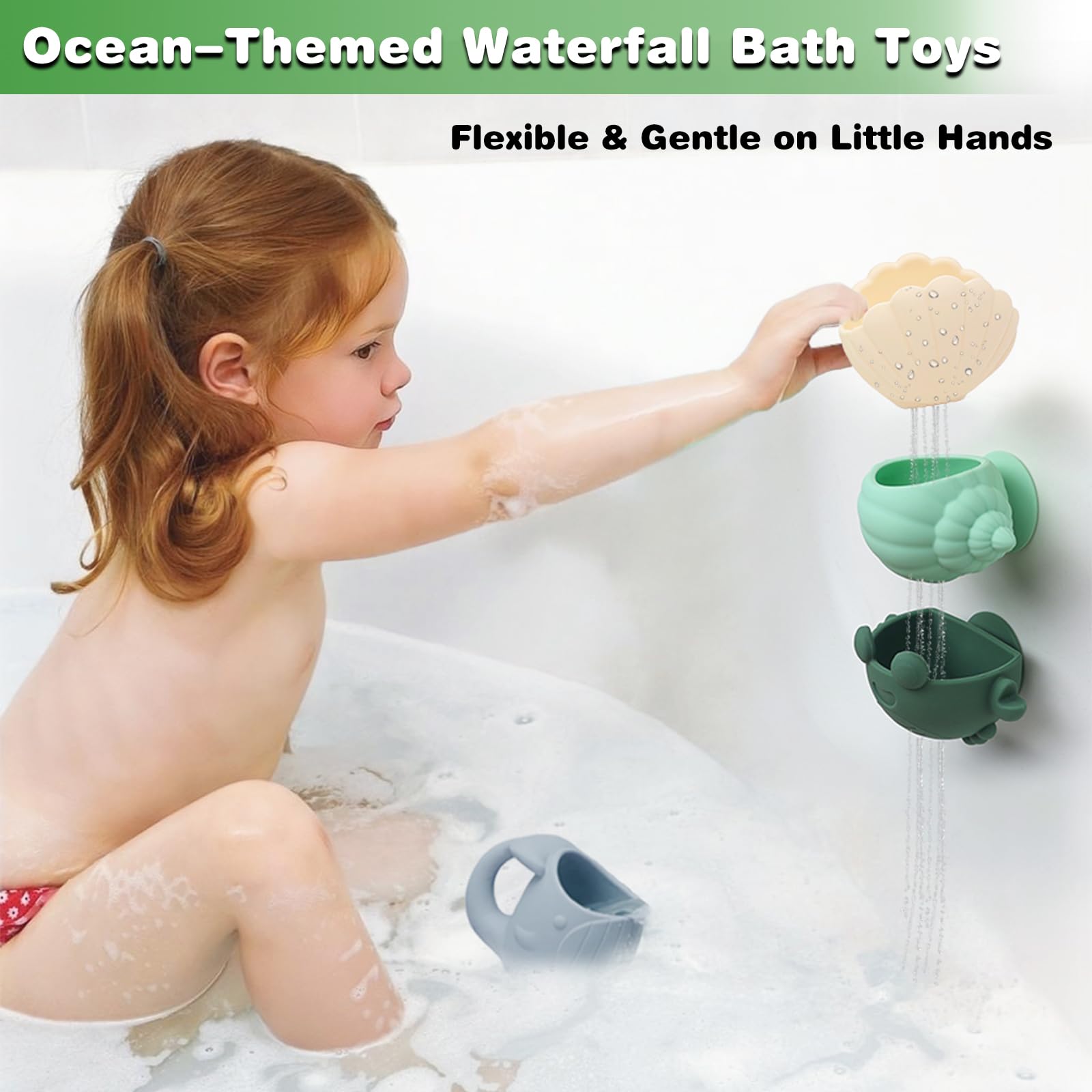 Juguetes de Baño para Bebé, 4 Piezas Juguetes Baño Bebe para Niños Niñas 1 2 3 4 Año, Regalo Baño Bebe, Juguetes de Baño para Bebé Ducha Juguetes de Natación, Niños Niña Juguetes Educativos — view 2
