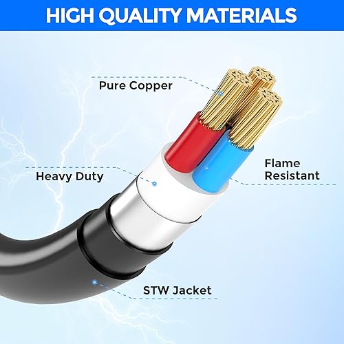 Miniatura 5 de CircleCord Cable adaptador de caravana de 30 Amp a 50 Amp, TT-30P macho a 14-50R hembra de alimentación eléctrica Dogbone con diseño de curva de 180