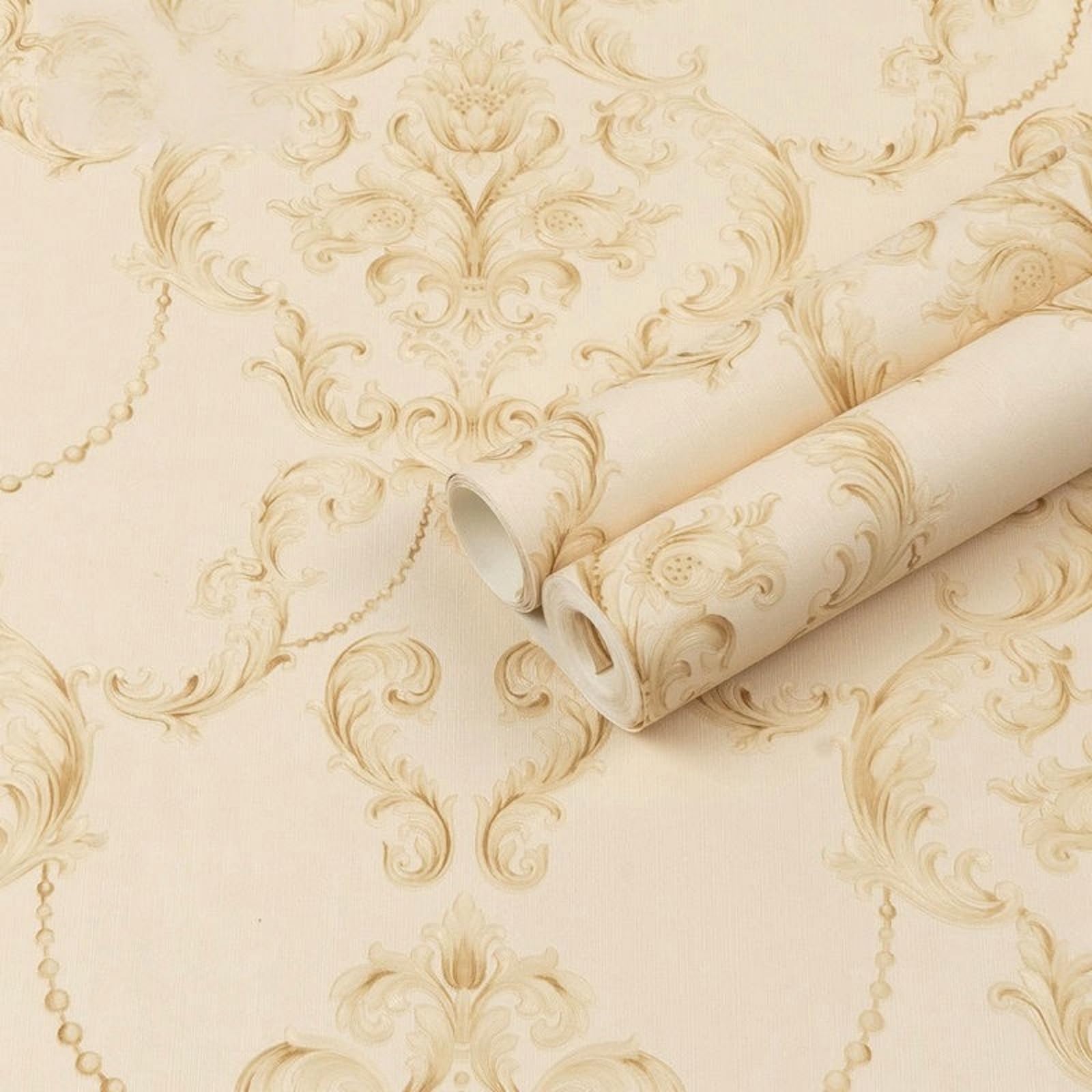 Papier peint floral beige pour salon et chambre une ambiance cocooning