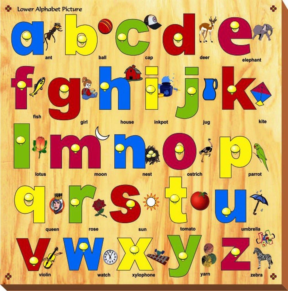 Kinder Creative Lower Alphabet Picture with Knob, Brown
