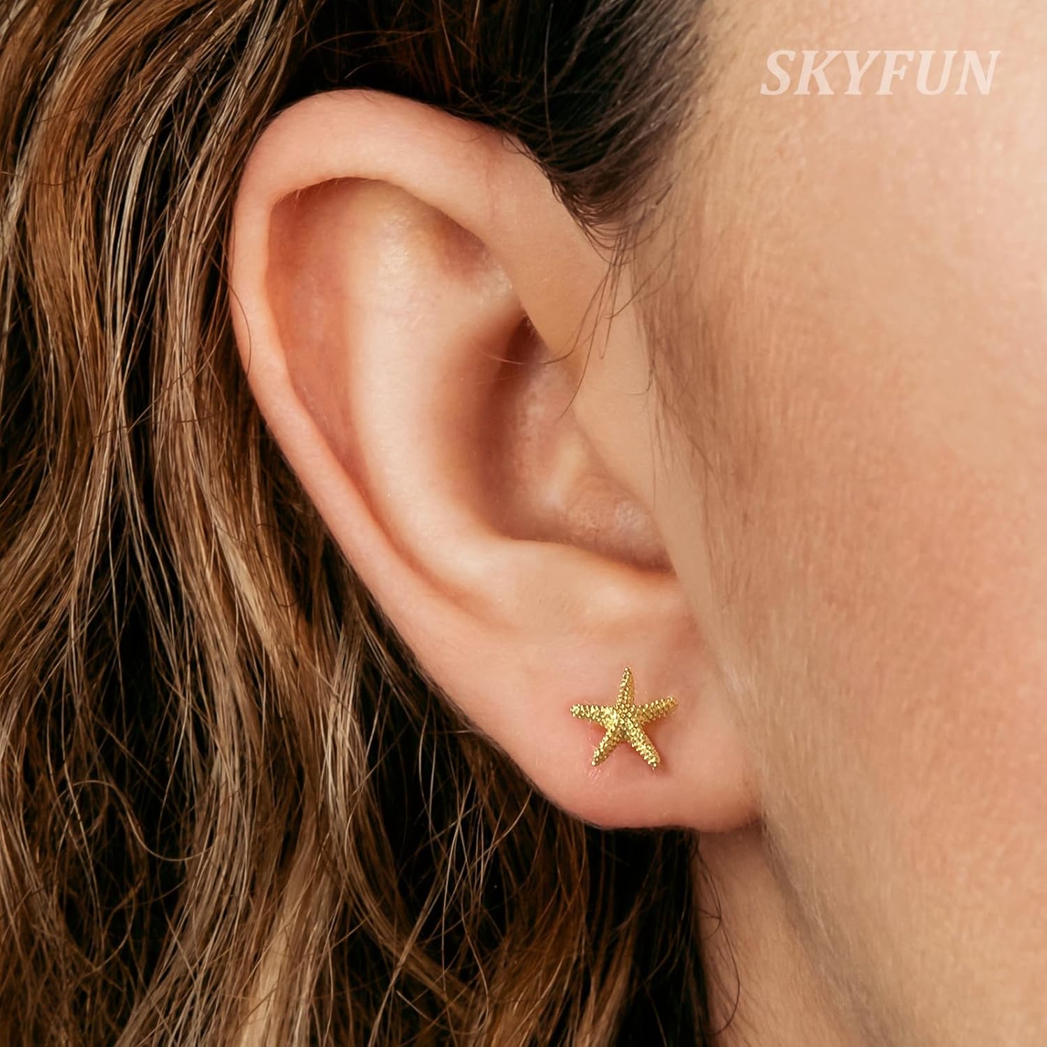 Small Gold Starfish Earrings for Women Tiny Stud Earrings Minimalist Ocean Beach Aesthetic Earring Summer Beachy Party Accessories Holiday Vacation Travel Jewelry - Image 4