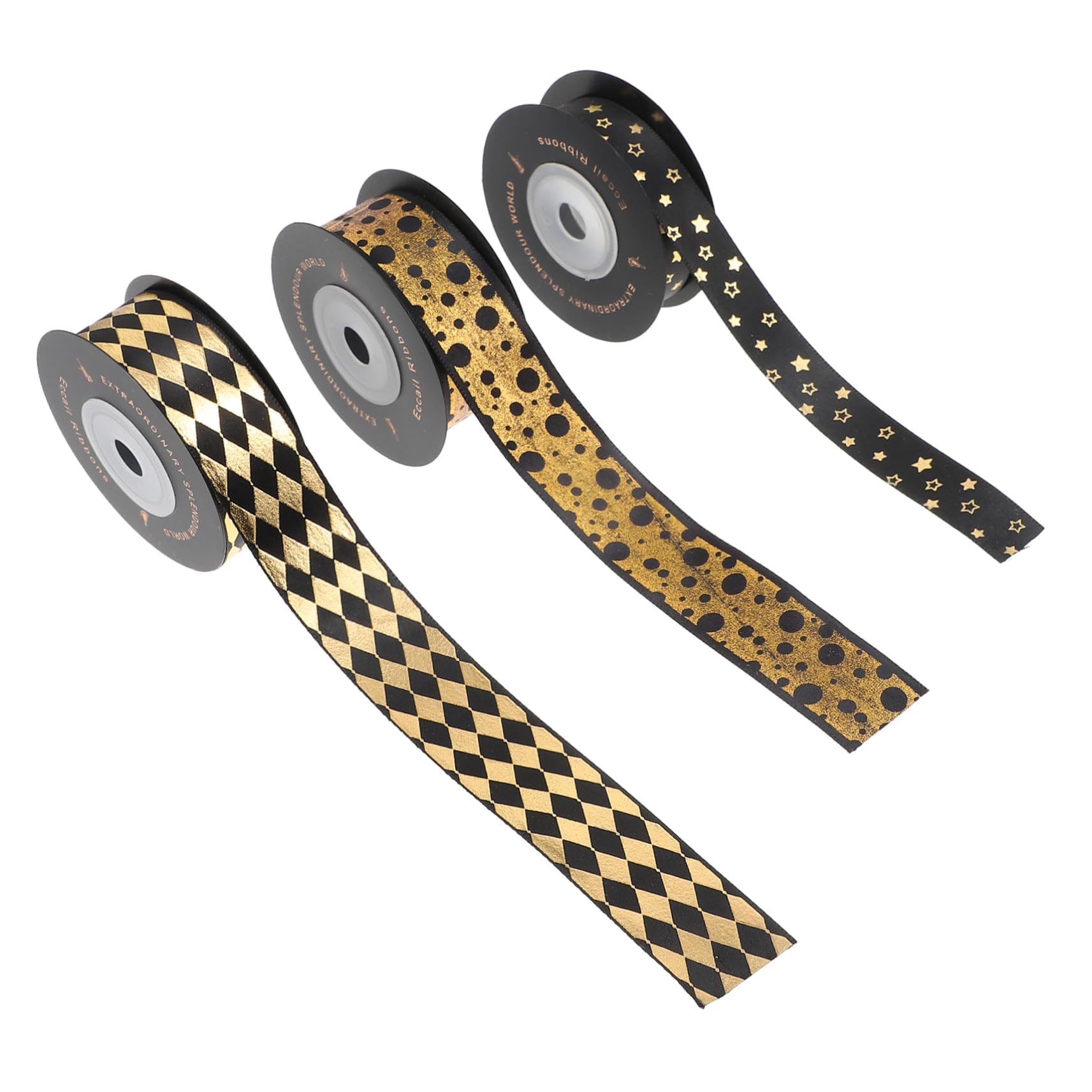 Gadpiparty 2 Set Nastro Da In Tessuto Stropicciato Sottile Spesso Per Artigianato In Raso Largo Per Regali Decorazioni Natalizie Nastro Decorativo In Poliestere Nero 3 * 2