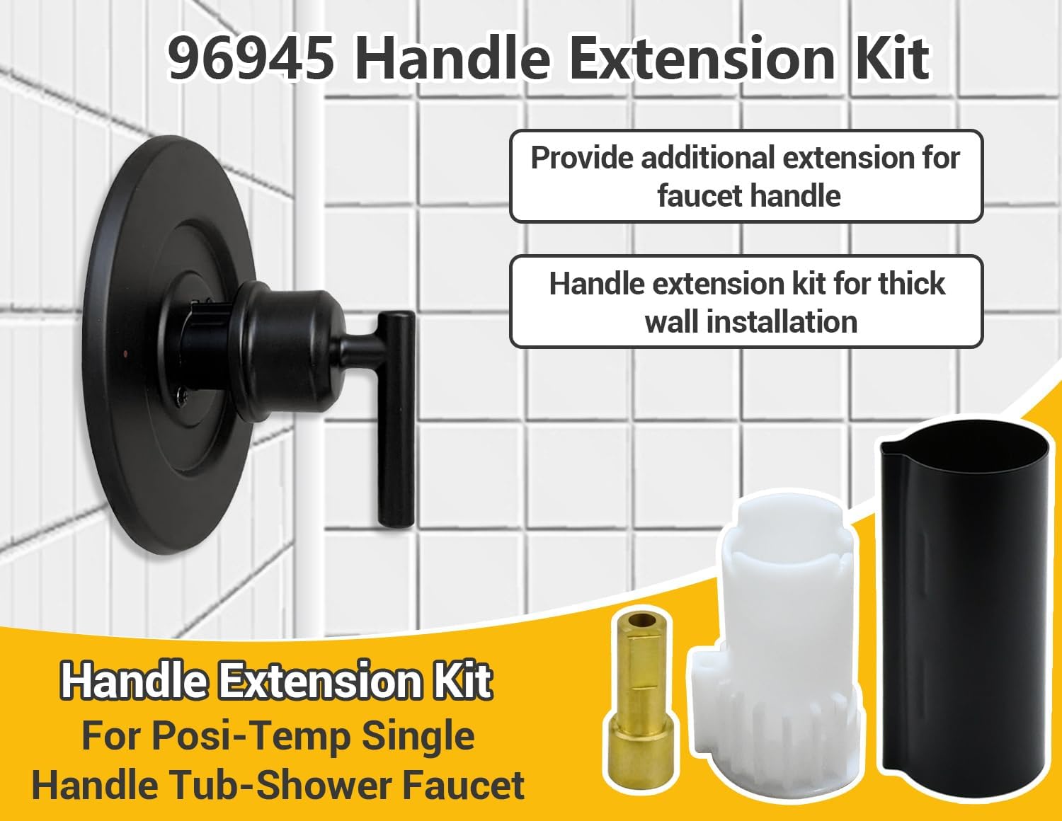 96945WR Single Handle Extension Kit Faucet Replacement,Compatible with Moen Posi-Temp Shower Tub,Wrought Iron