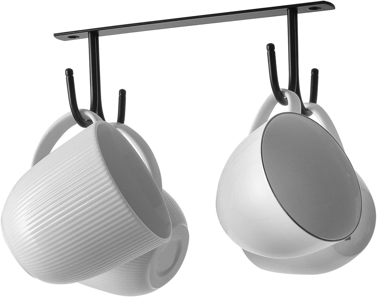 Mug Holder with 4 Coffee Cup Hook Under Rack, Tea Cup Holder Drying Rack
