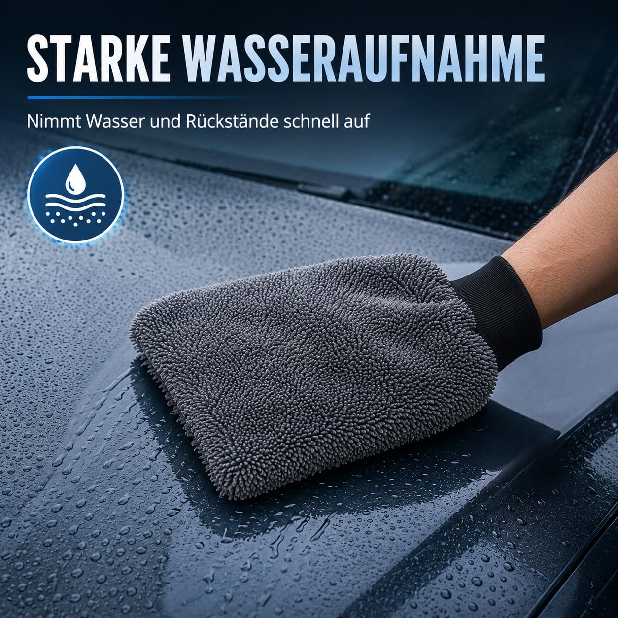 AONEGOLD Schrubbi Reinigungshandschuhe Mikrofaser, Waschhandschuhe für Auto, Haushalt, Küche & Bad, weiche Reinigungshandschuhe mit hoher Wasseraufnahme, geeignet für Lack, Glas und Fliesen (3 Stück)