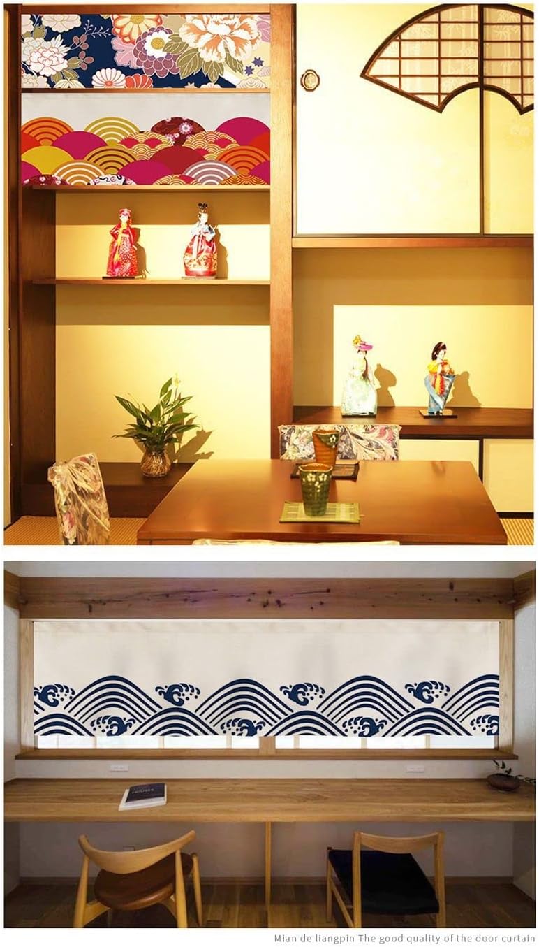 Konsilsa Japanese Noren Curtain,Sushi Japanese Restaurant Sign Door Decor Doorway Curtain Tapestry for Restaurant Sushi Home Decor (Color : C, Size : 120x50cm(47x20inch))