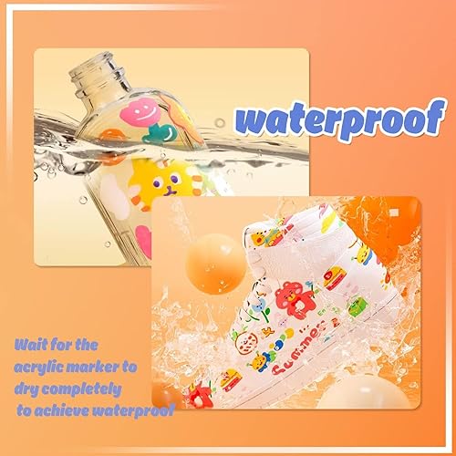 Miniatura 5 de Rotuladores de pintura acrílica, 24 unidades, bolígrafos de doble punta con punta suave y punta dura, marcadores de pintura acrílica de punta fina